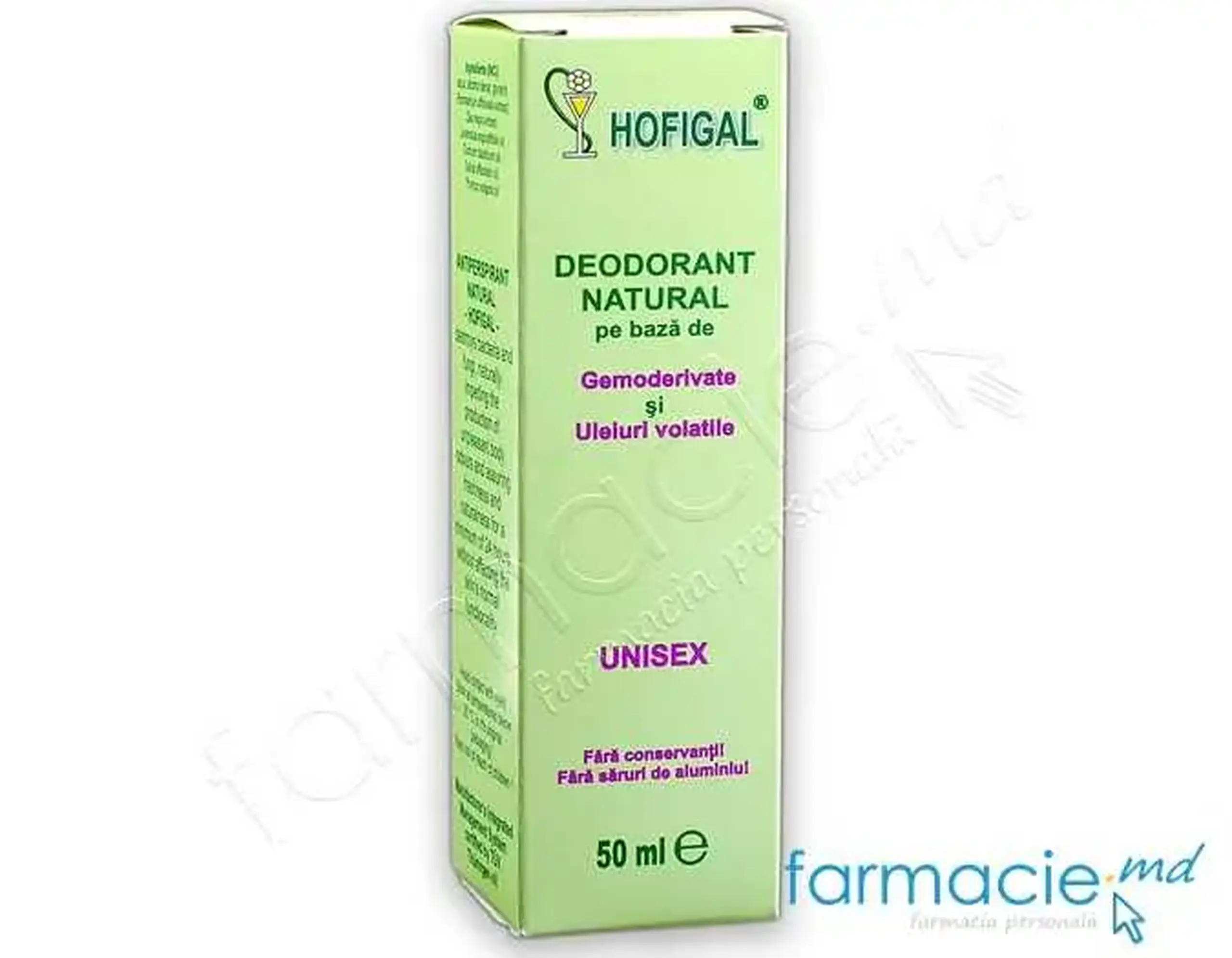 Deodorant Spray Hofigal Natural Unisex fara saruri de aluminiu 50ml