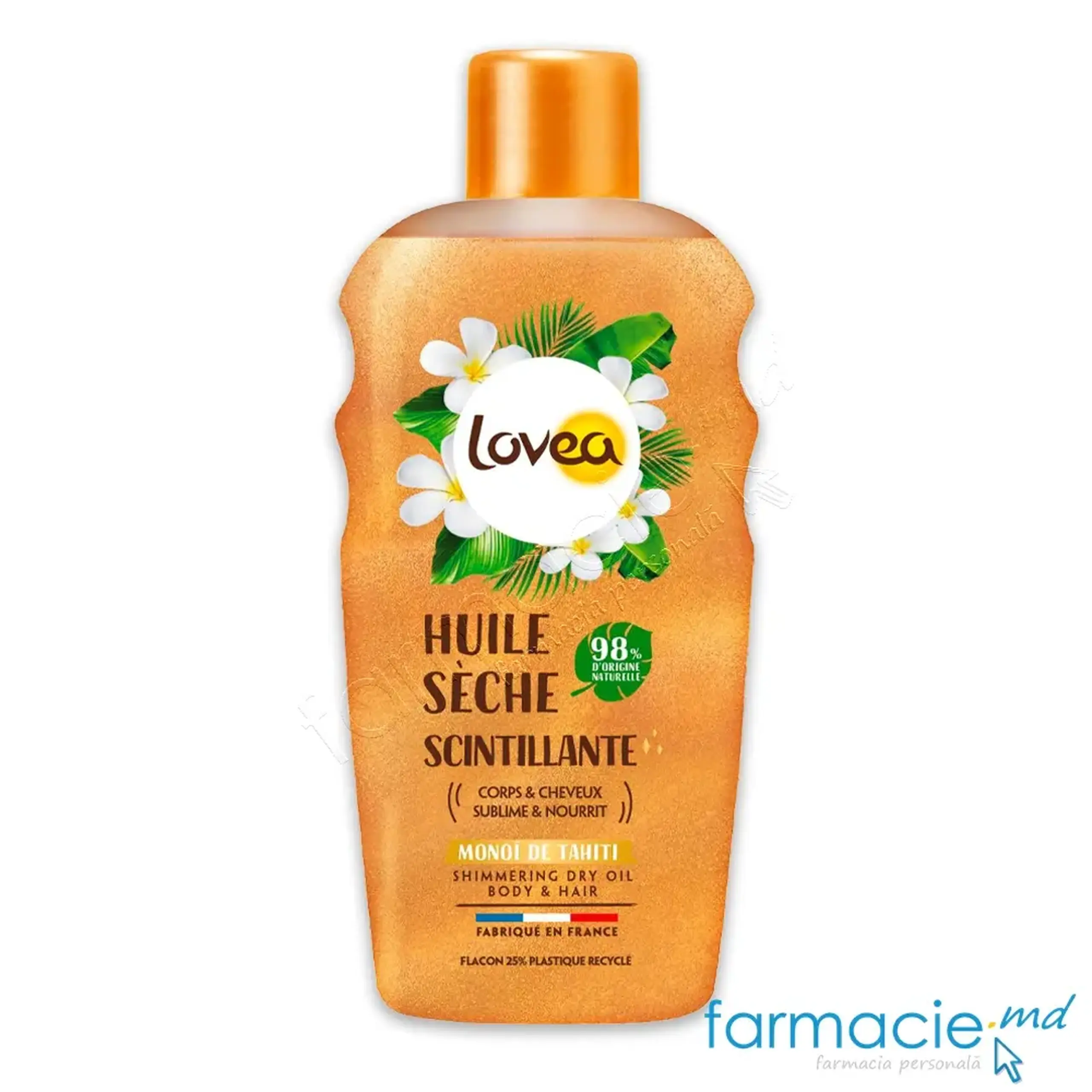 Lovea Vegan Ulei uscat stralucitor pentru bronz cu monoi 150ml