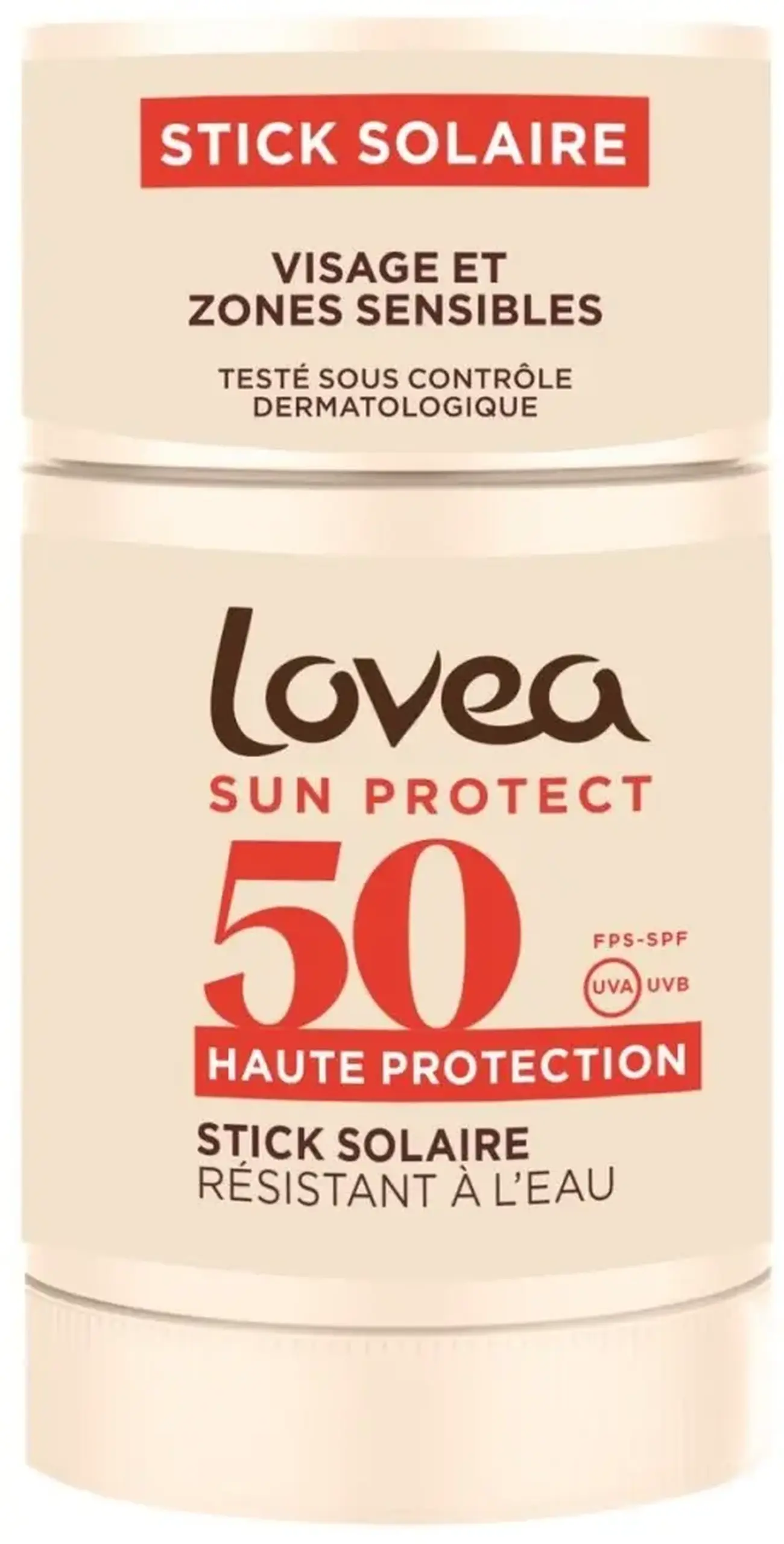 Lovea Vegan Stick fata protectie solara SPF50 cu monoi 40g
