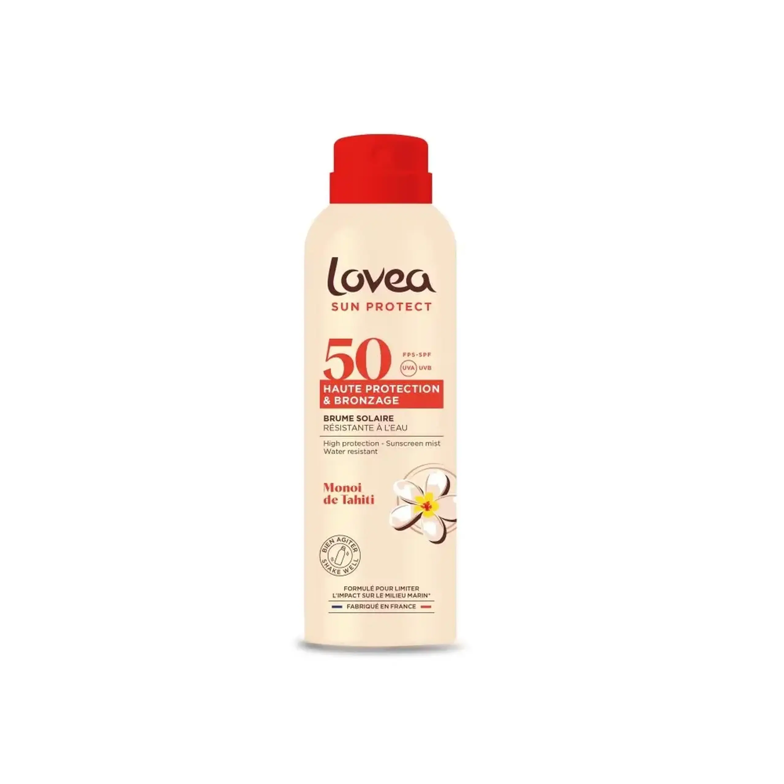 Lovea Vegan Spray protectie solara, accentuare bronz SPF50 cu monoi 150ml