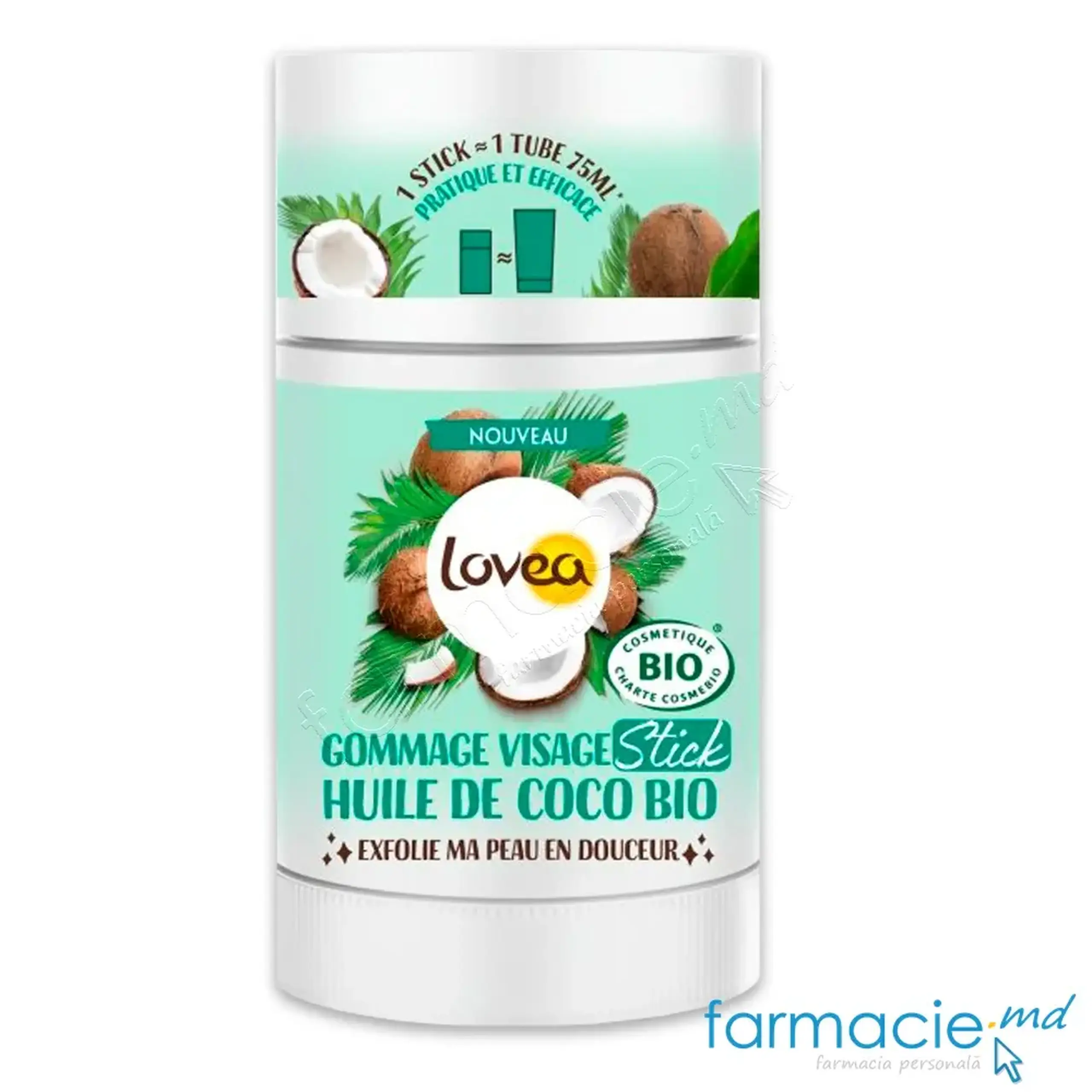 Lovea Stick exfoliant fata ulei de cocos 40g