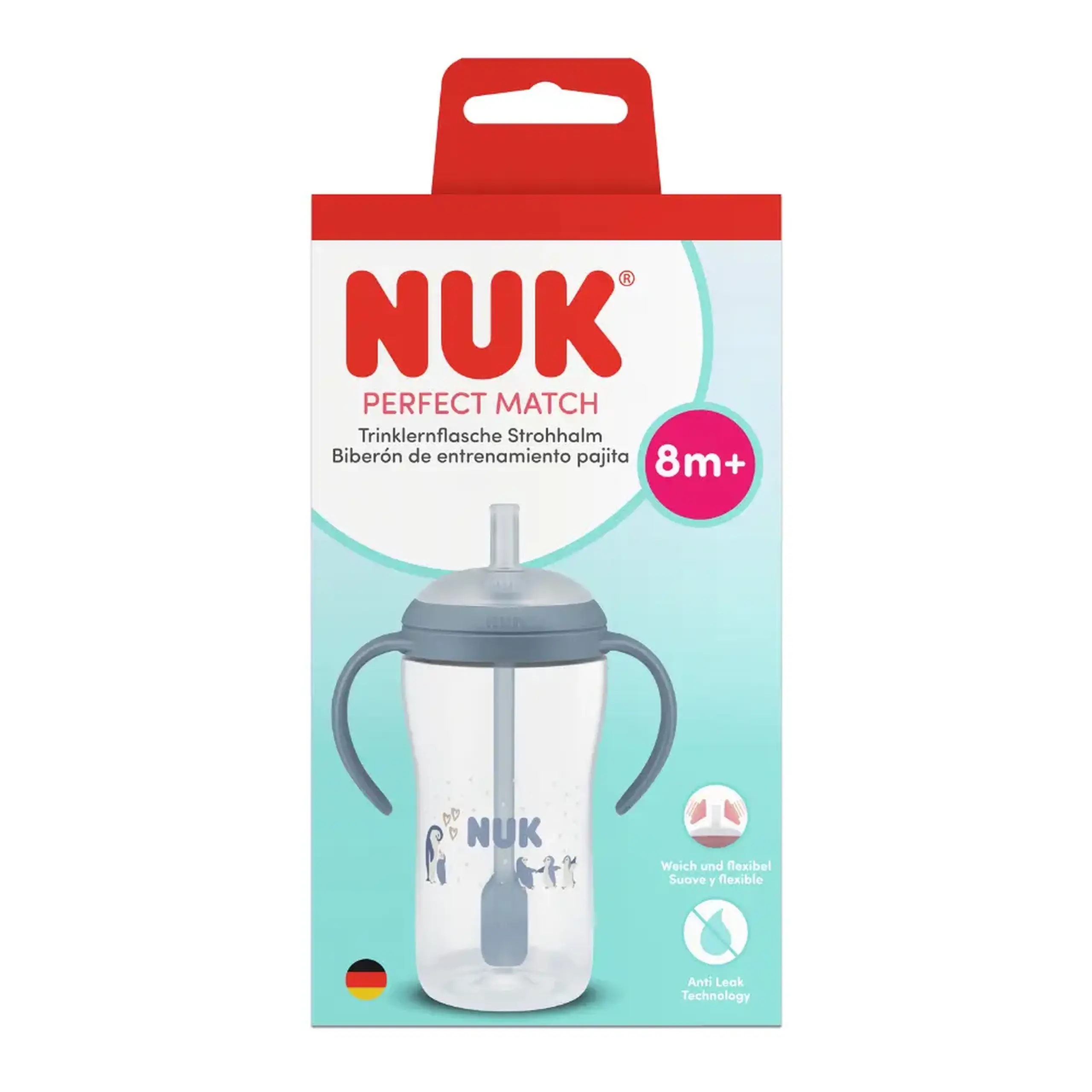 NUK Sticluta PM cu minere si pai 260ml (8+ luni)
