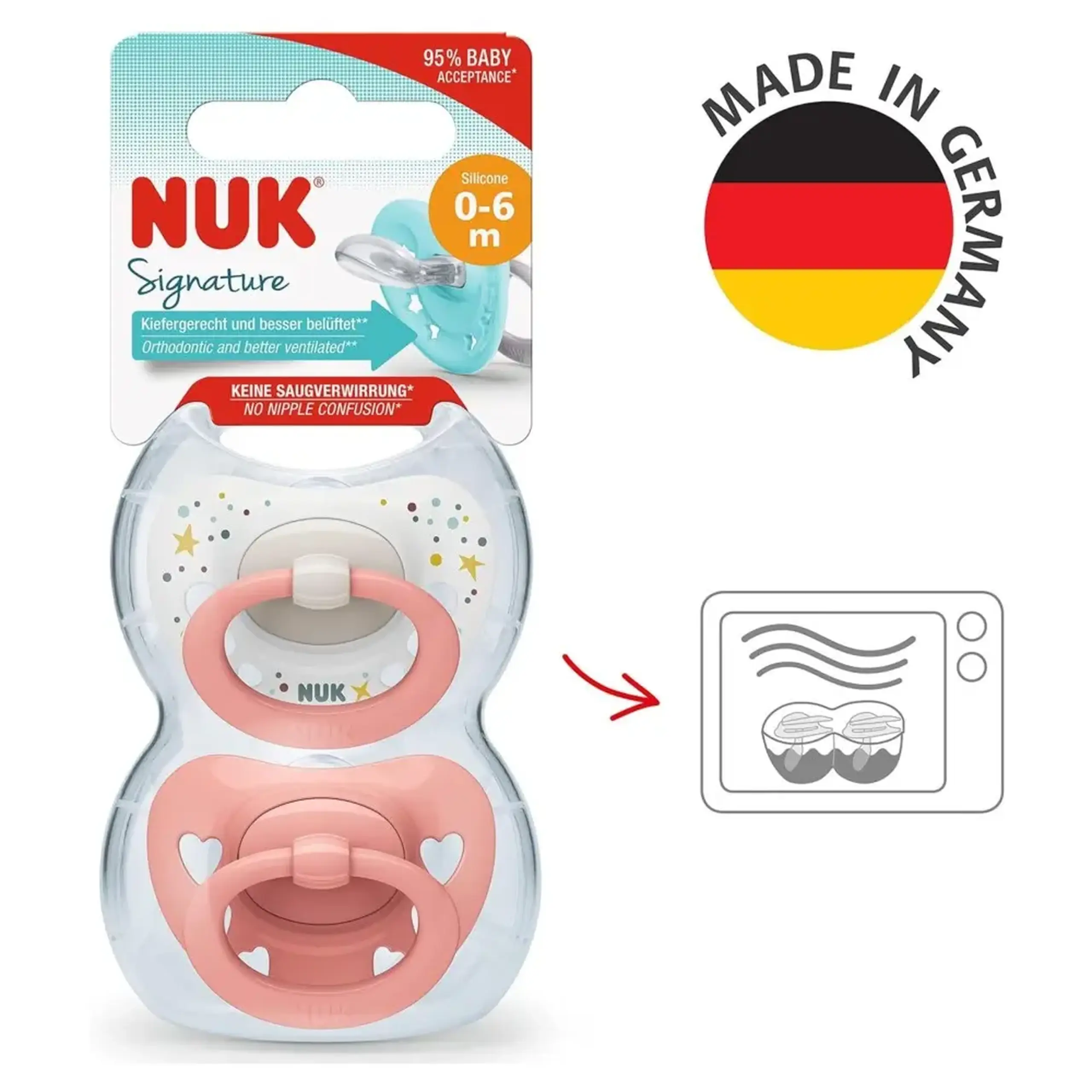 NUK Suzeta silicon Signature 0-6 uni in cutie N2