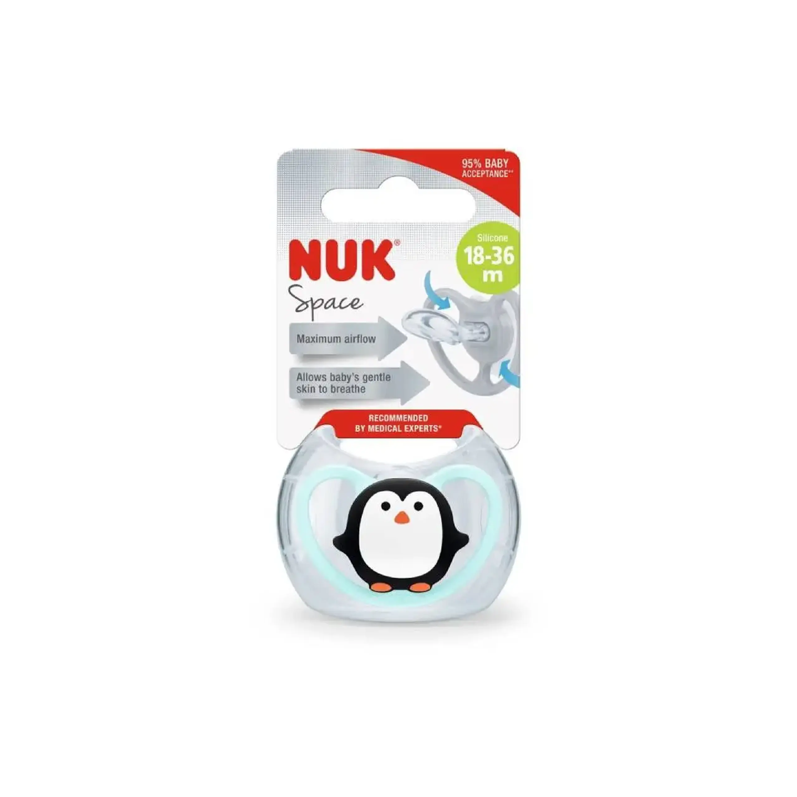 NUK Suzeta silicon SPACE 18luni+ in cutie