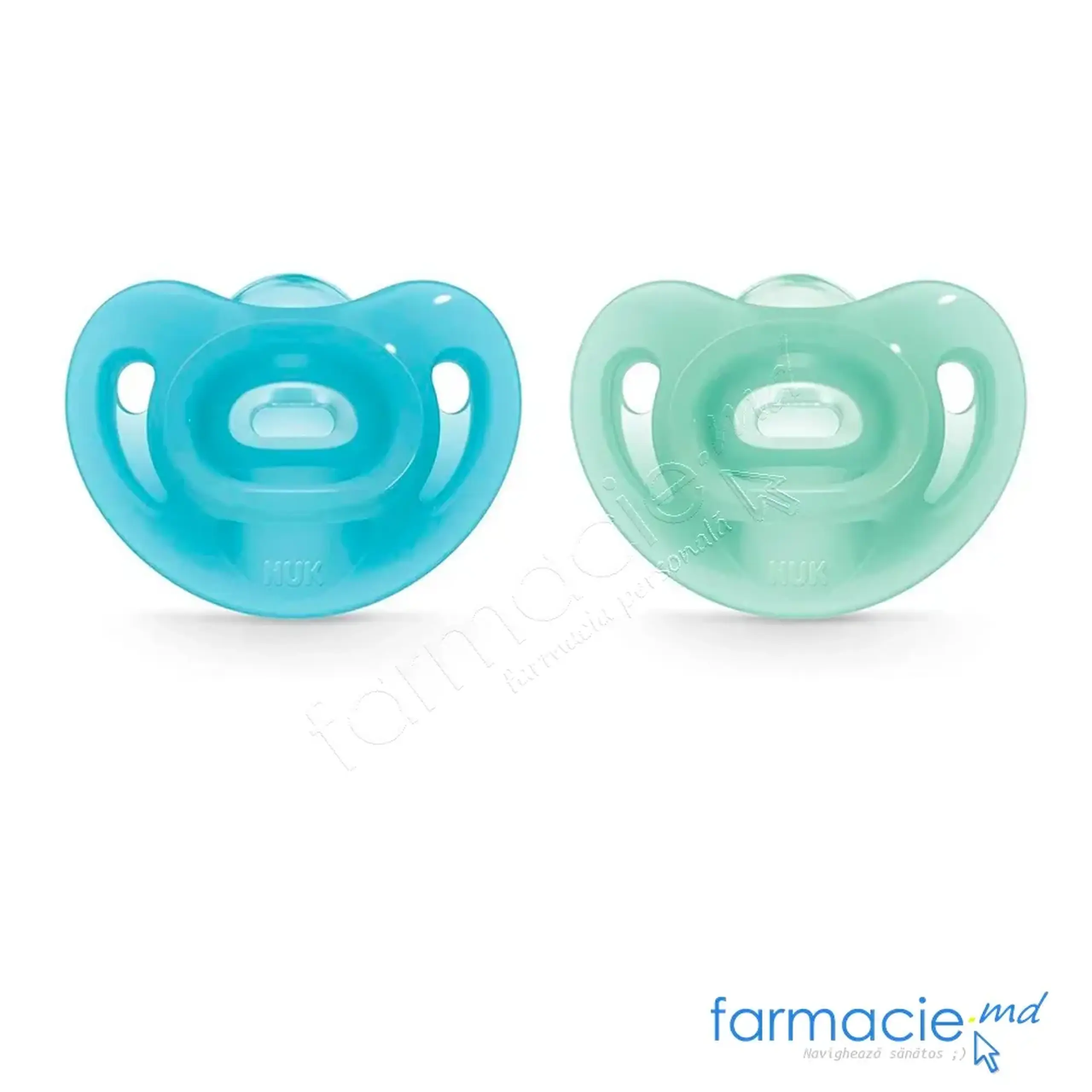 NUK Suzeta silicon 100% sensitive 0-6luni in cutie