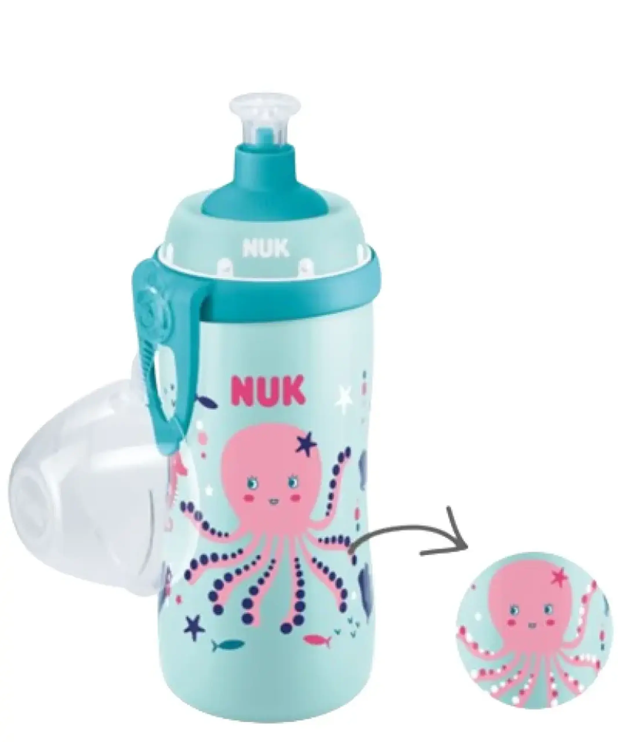 NUK Sticluta Junior cu efect camelion anticurgere 300ml 18luni+