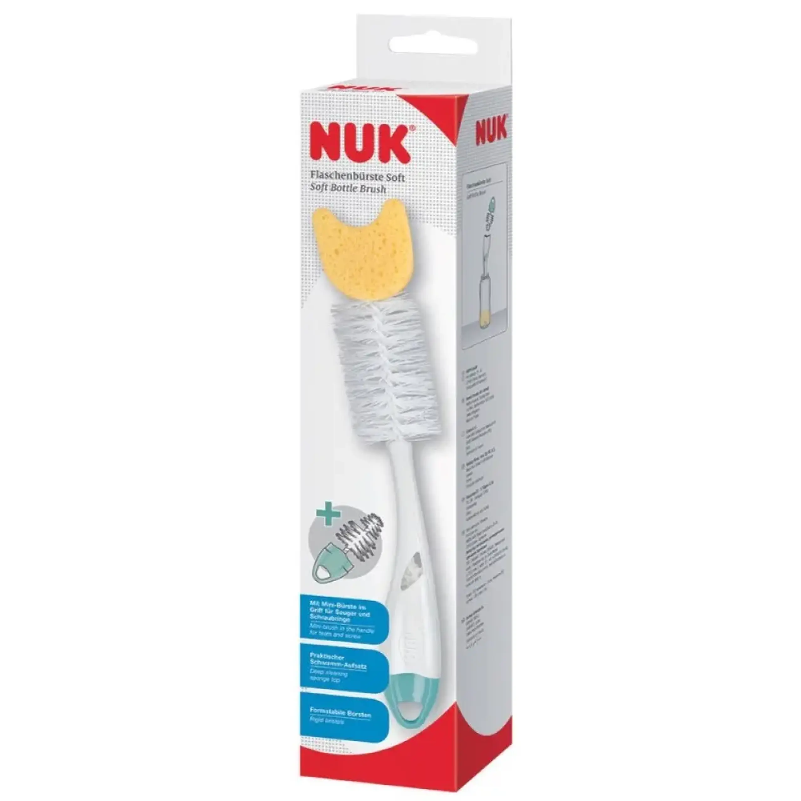 NUK Perie cu bureta sticluta si tetina