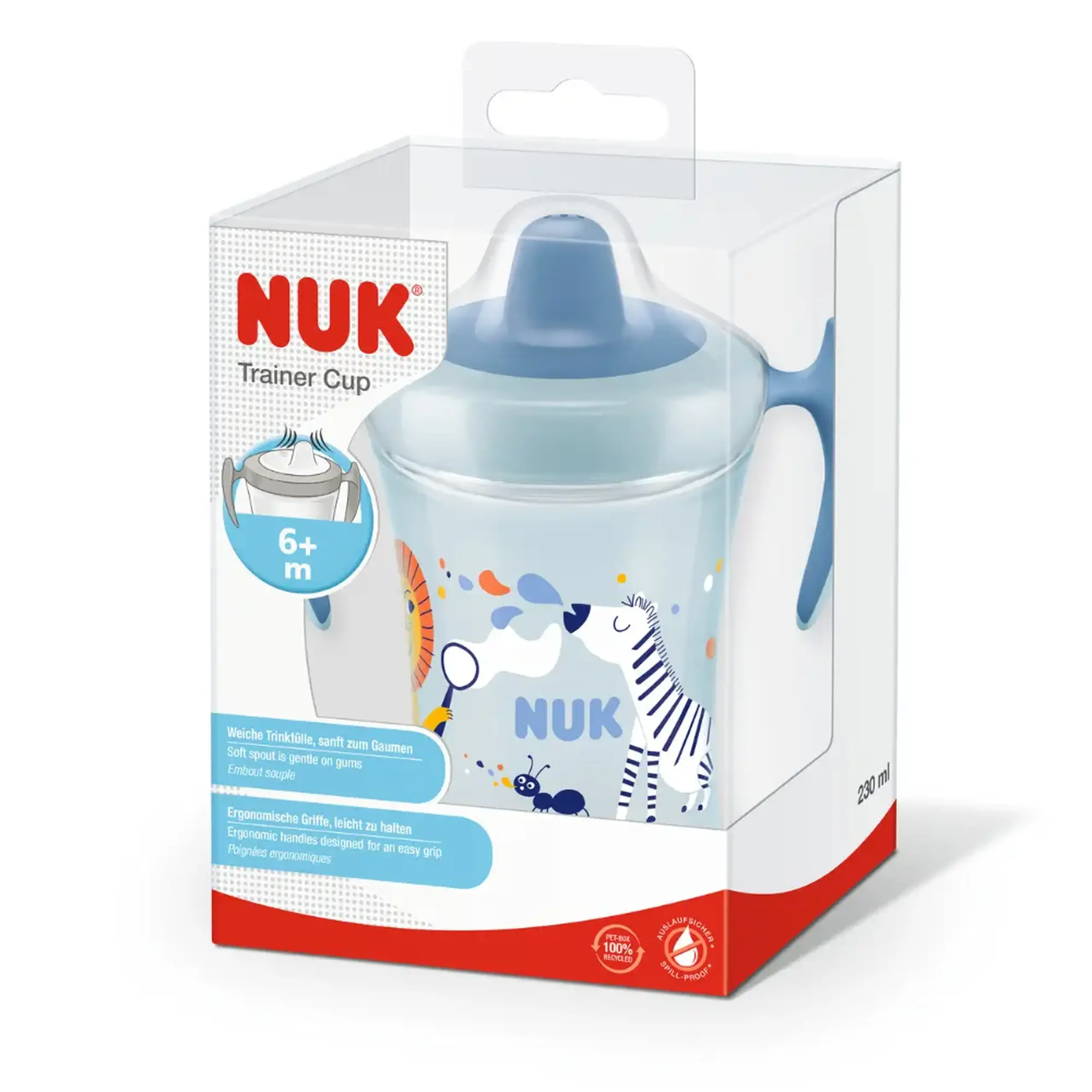 NUK Canuta Trainer cu miner, adaptator moale 6 luni+ 230ml