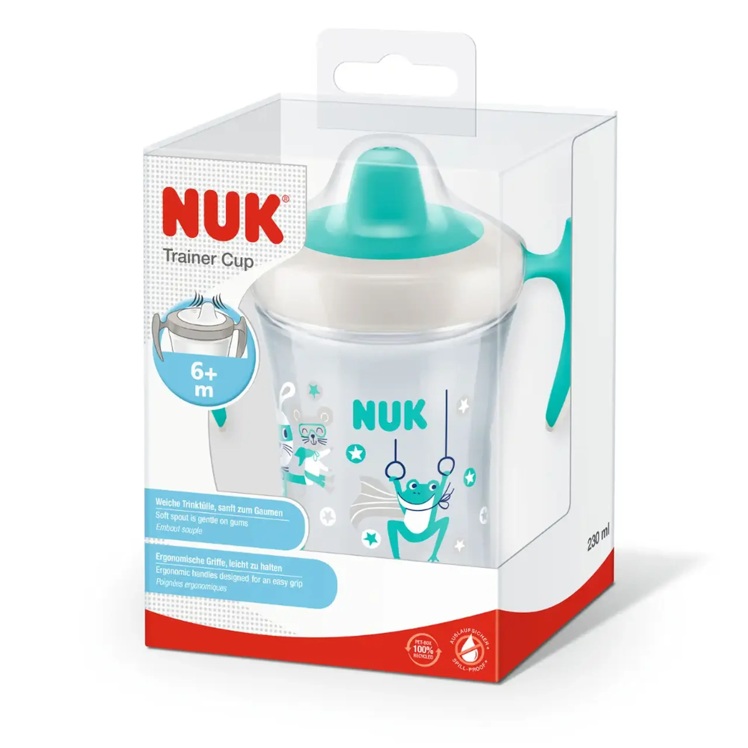 NUK Canuta Trainer cu miner, adaptator moale 6 luni+ 230ml