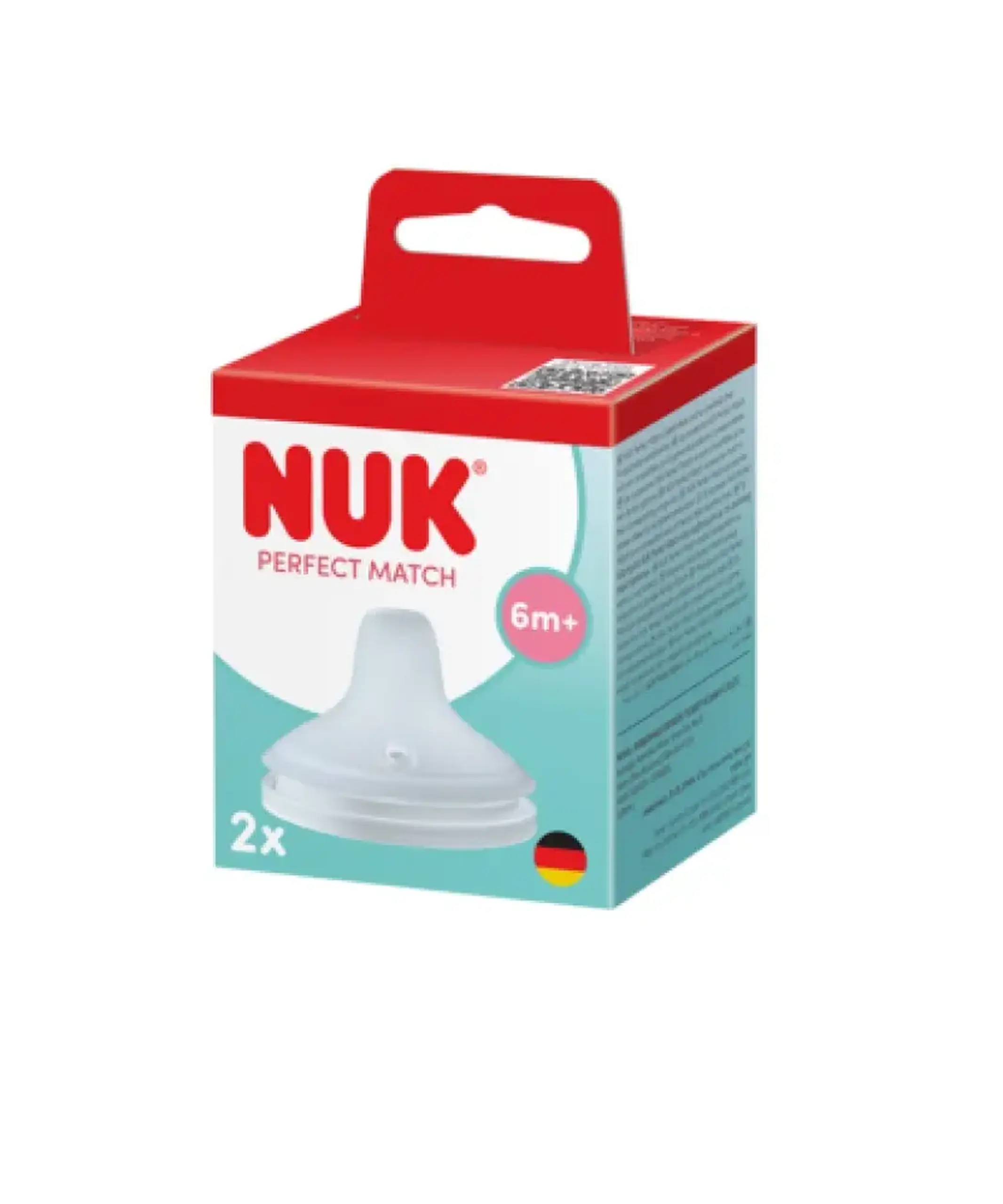 NUK adaptor silicon sticlute Perfect Match 6 luni +