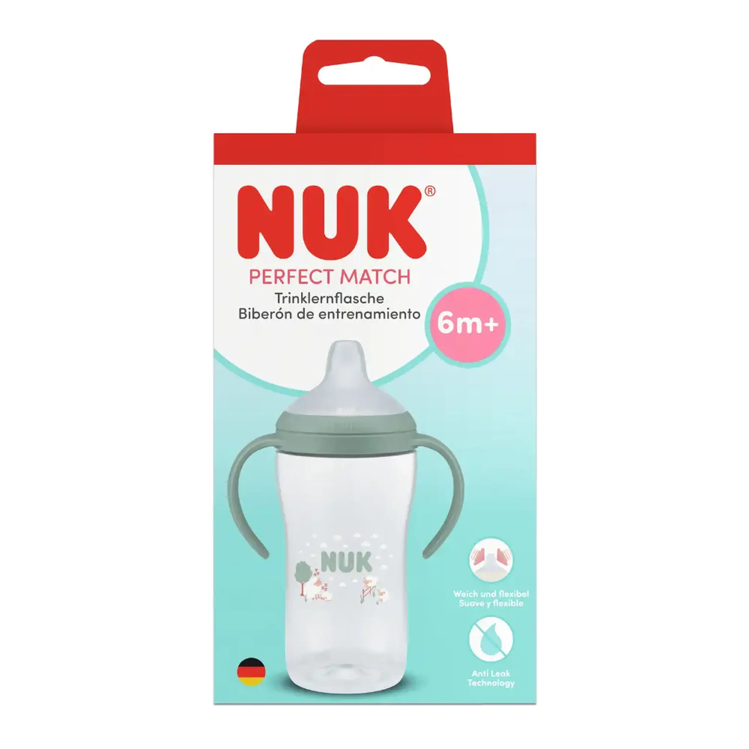NUK Sticluta PM cu minere si adaptor de baut 260ml (6+ luni)