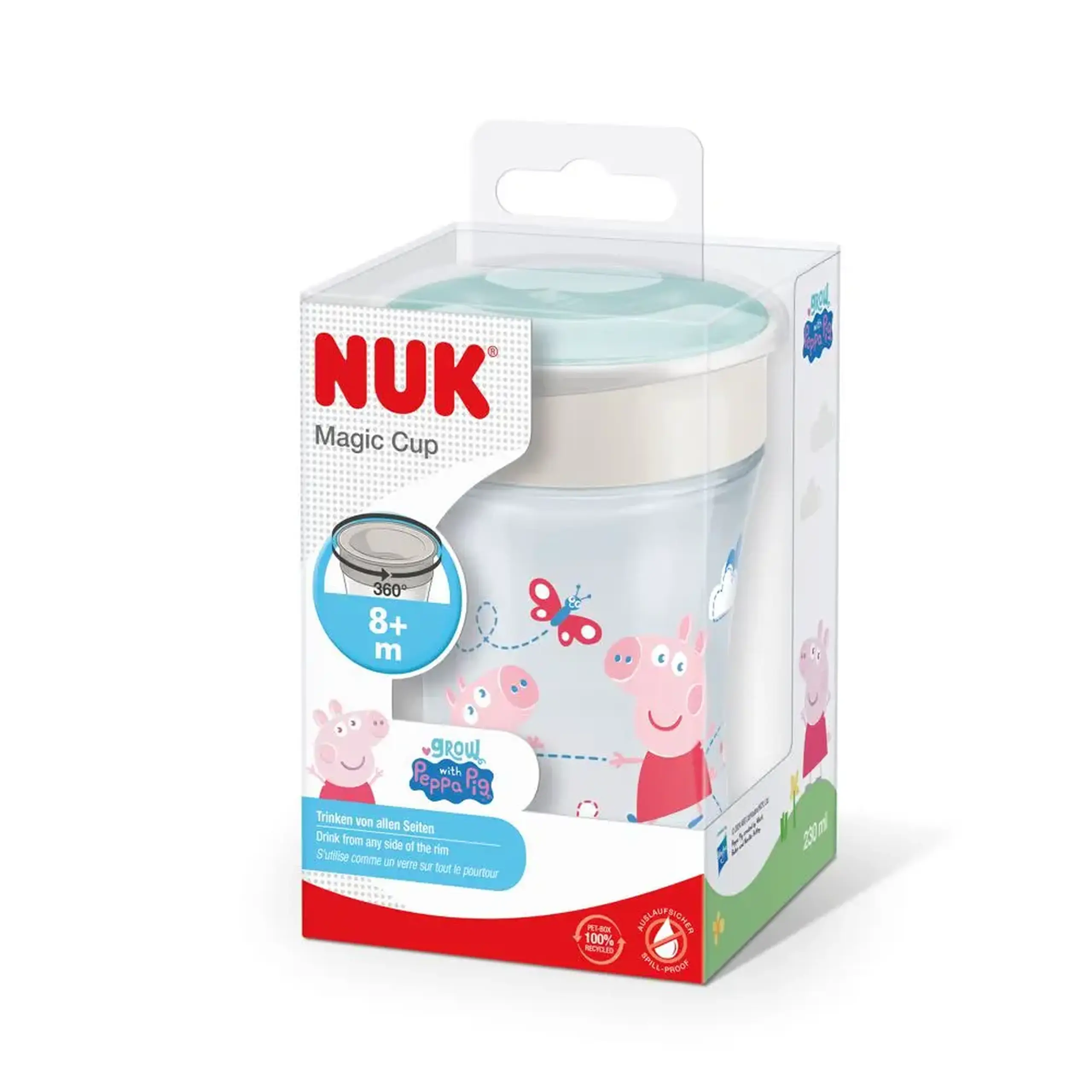 NUK Canuta pahar Magic Peppa 8 luni+230ml
