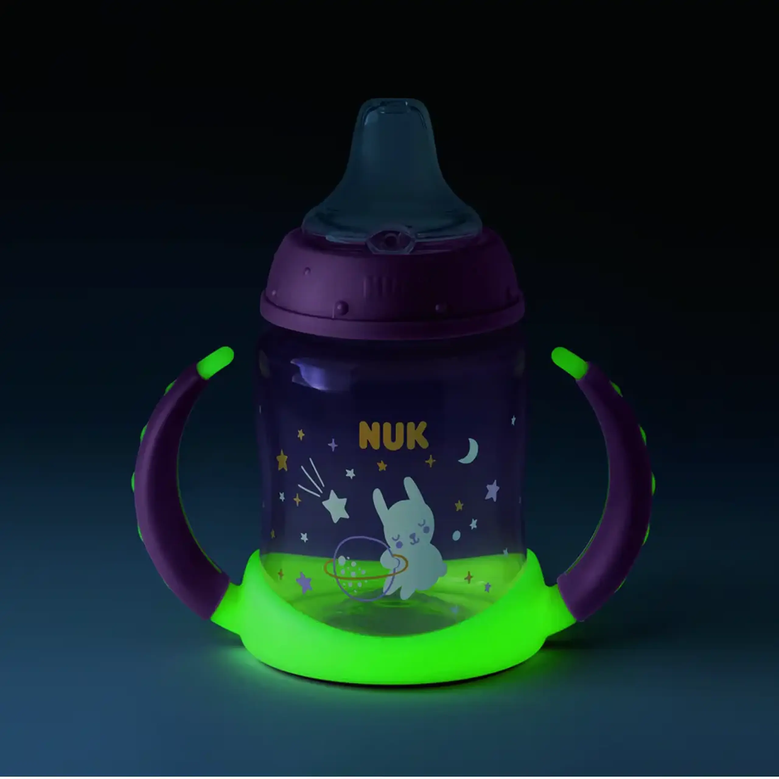 NUK Sticluta de noapte cu minere si adaptor 150ml (6-18luni) FC