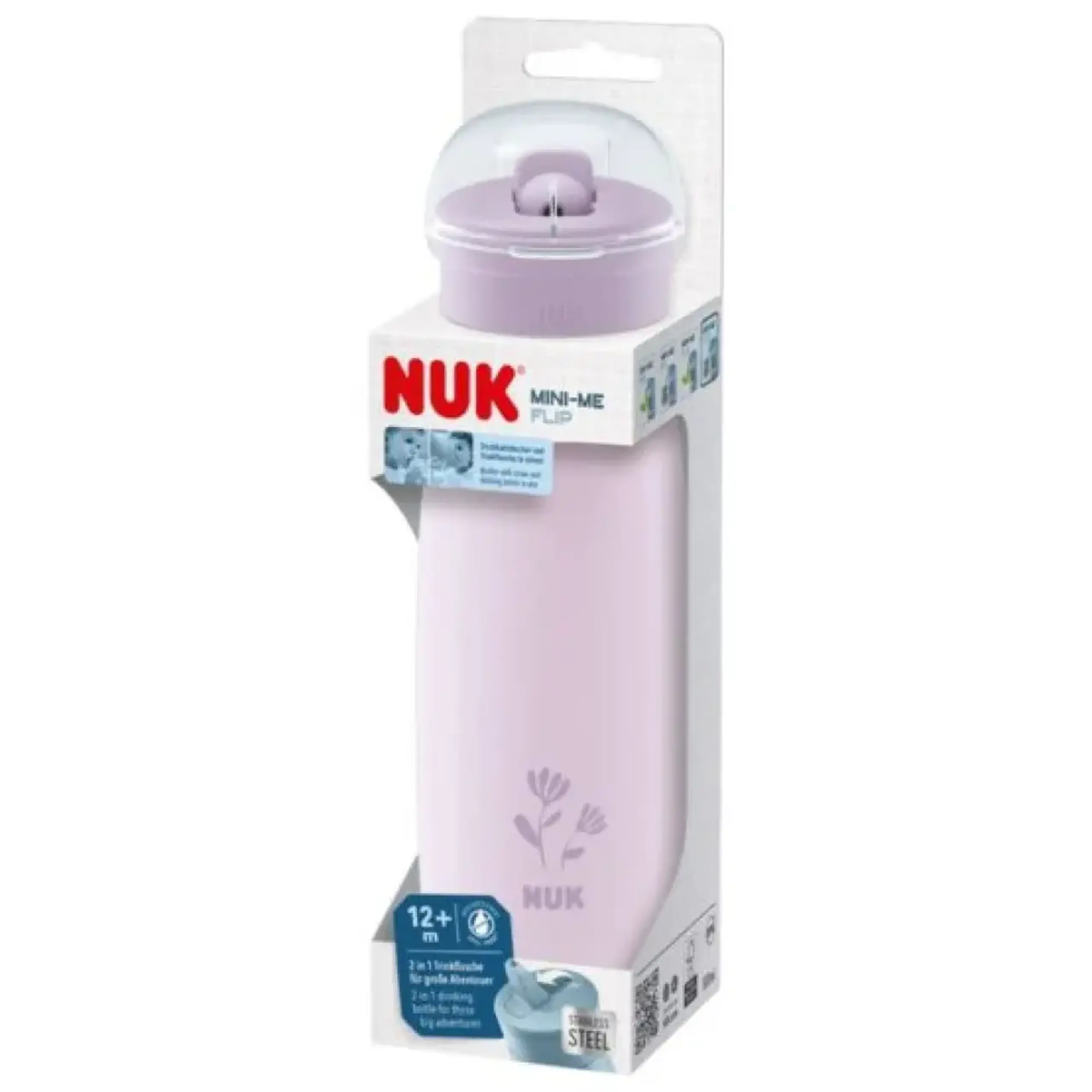 NUK Sticluta Mini-me Flip canuta inox 500ml 12 luni+