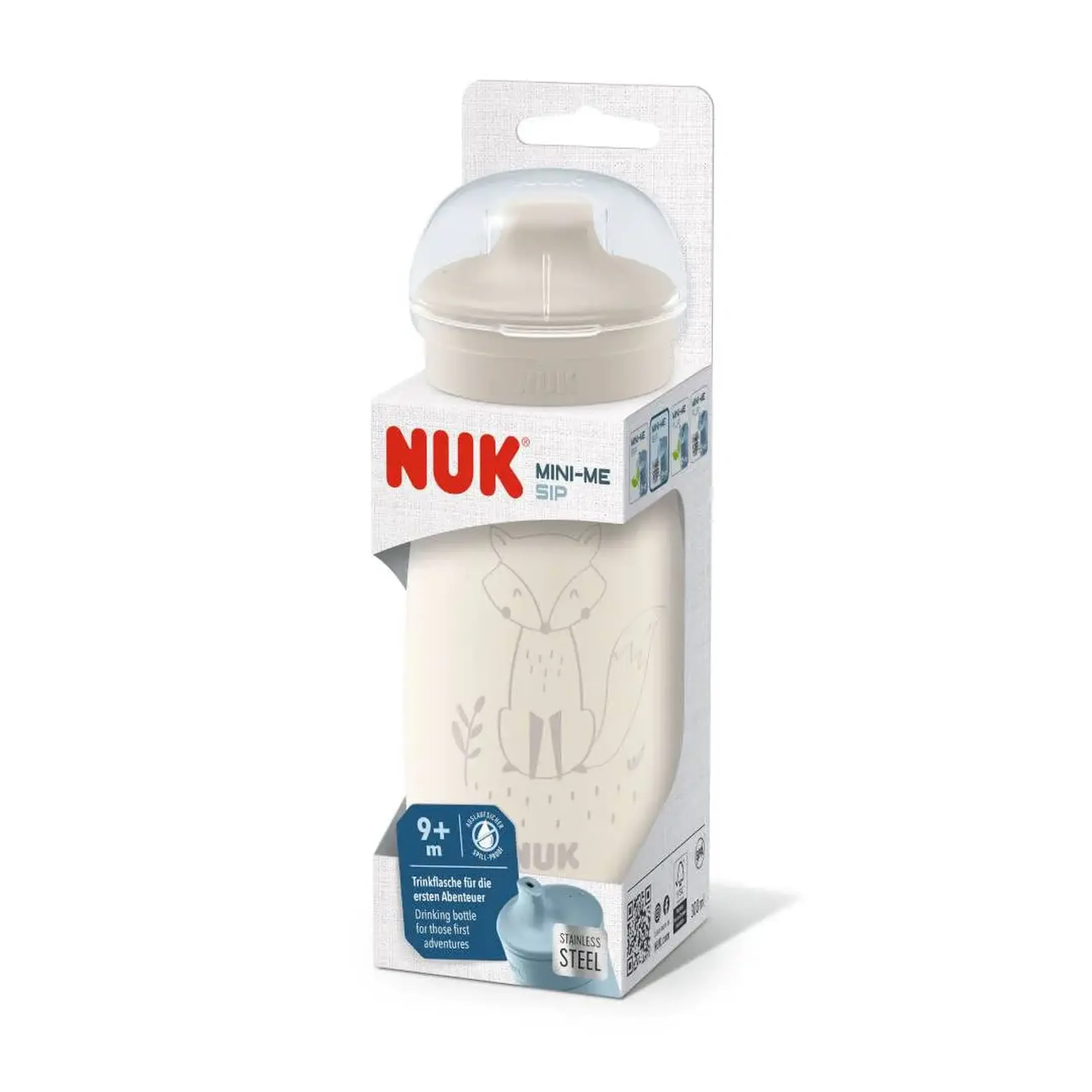 NUK Sticluta Mini-me canuta inox 300ml 9 luni+