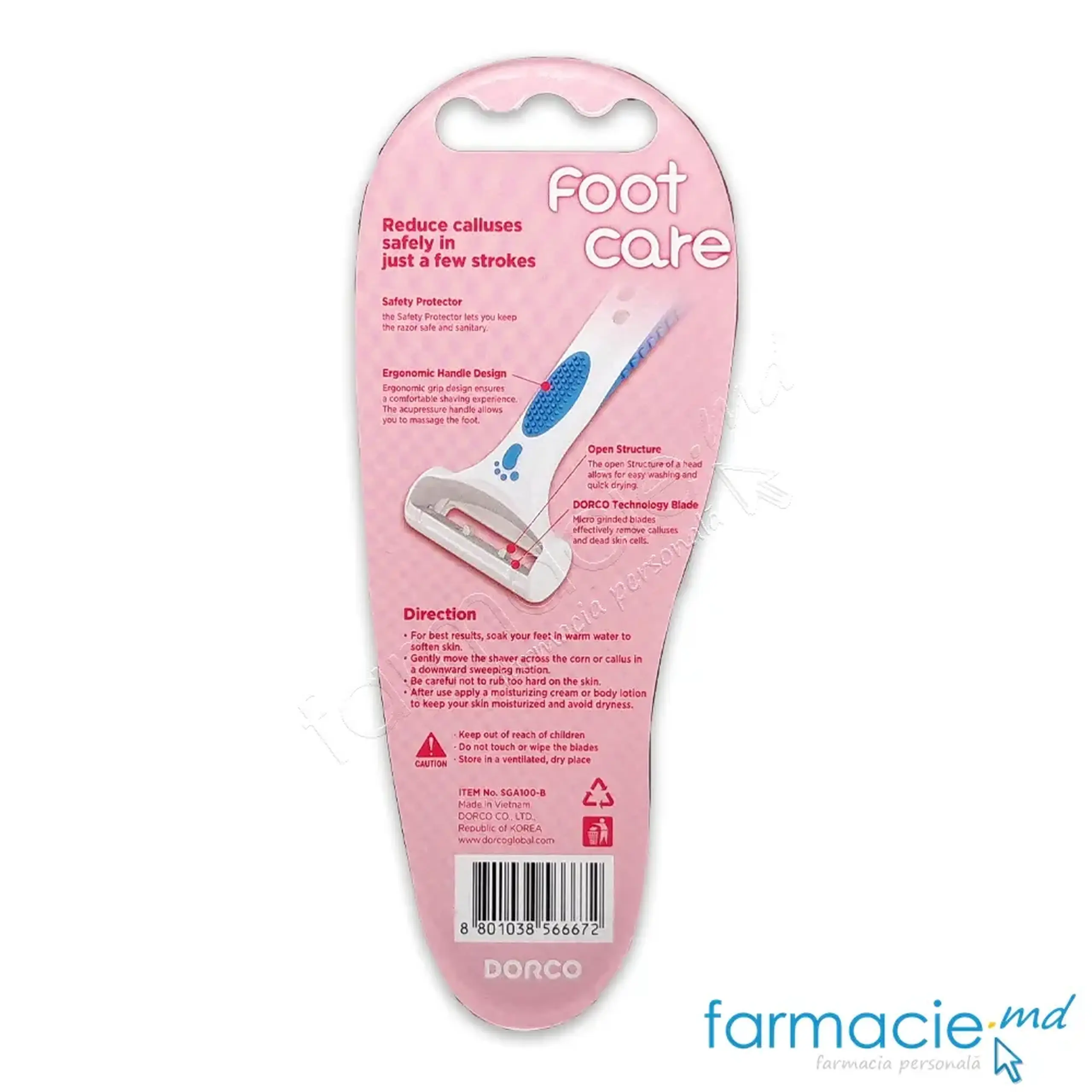 Dorco Foot Care Razor portabil ingrijirea calcii N1