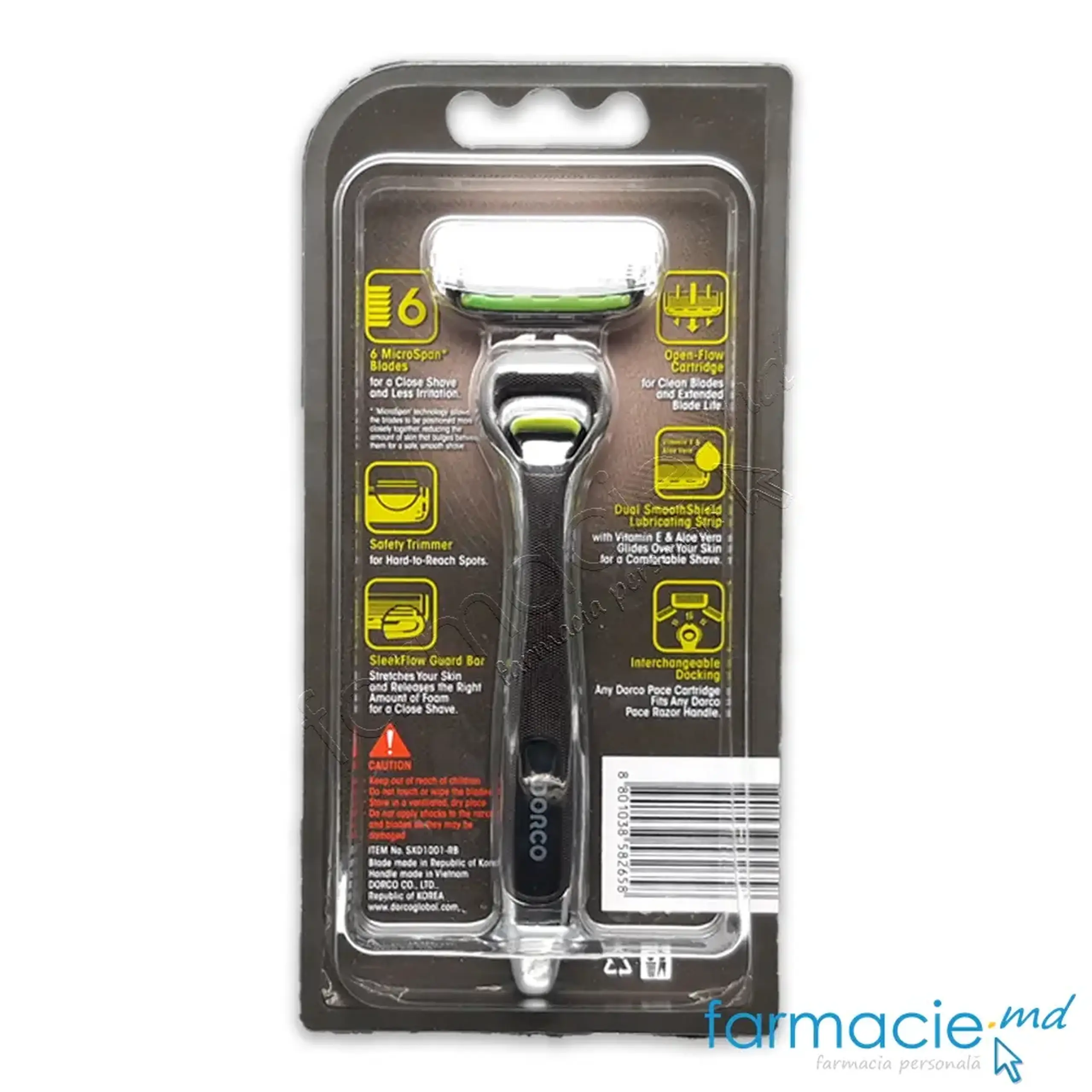 Dorco Pace 6 Pro Sistema de ras 6 lame N1