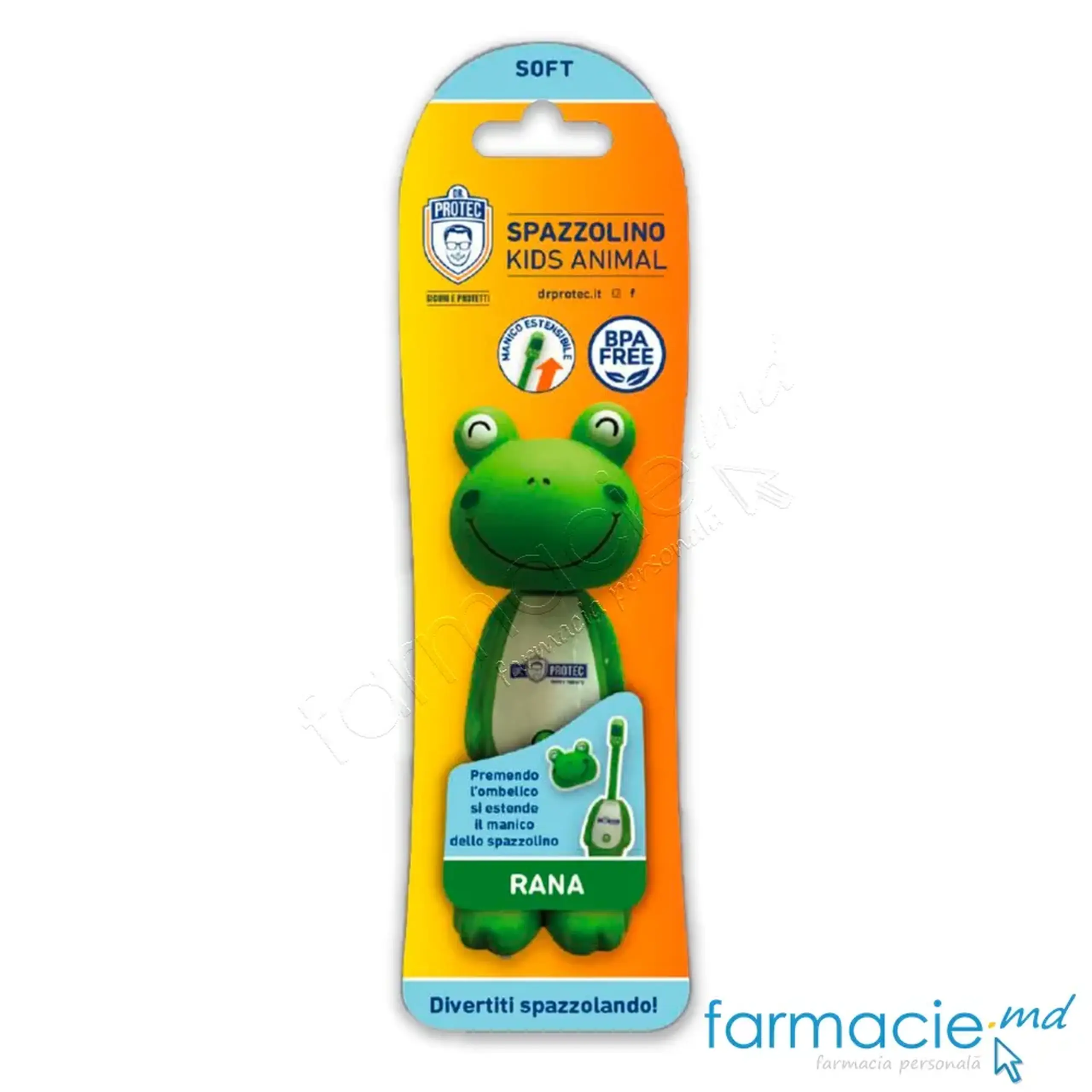 Periuta dinti copii DR. PROTEC broscuta Soft