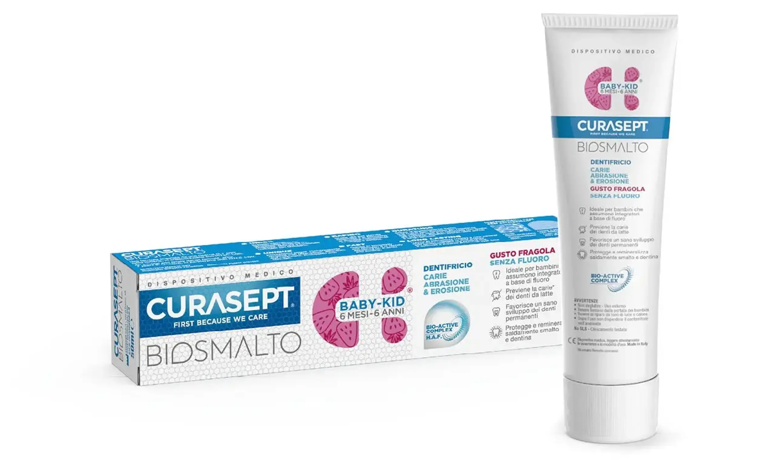 Curasept Pasta de dinti Biosmalto Baby-Kid 6luni-6ani cu fluor 50ml