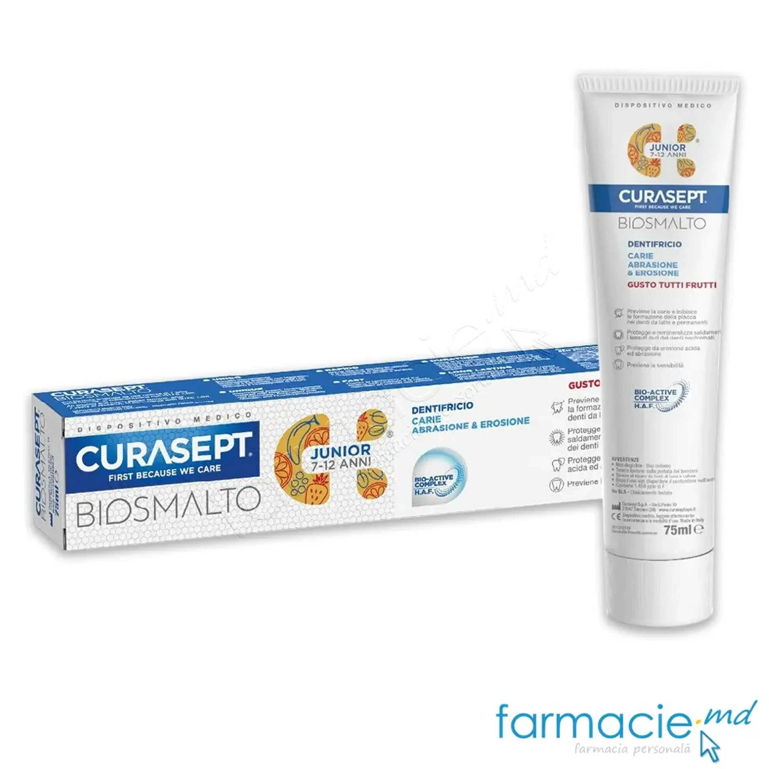 Curasept Pasta de dinti Biosmalto Junior 7-12ani 75ml