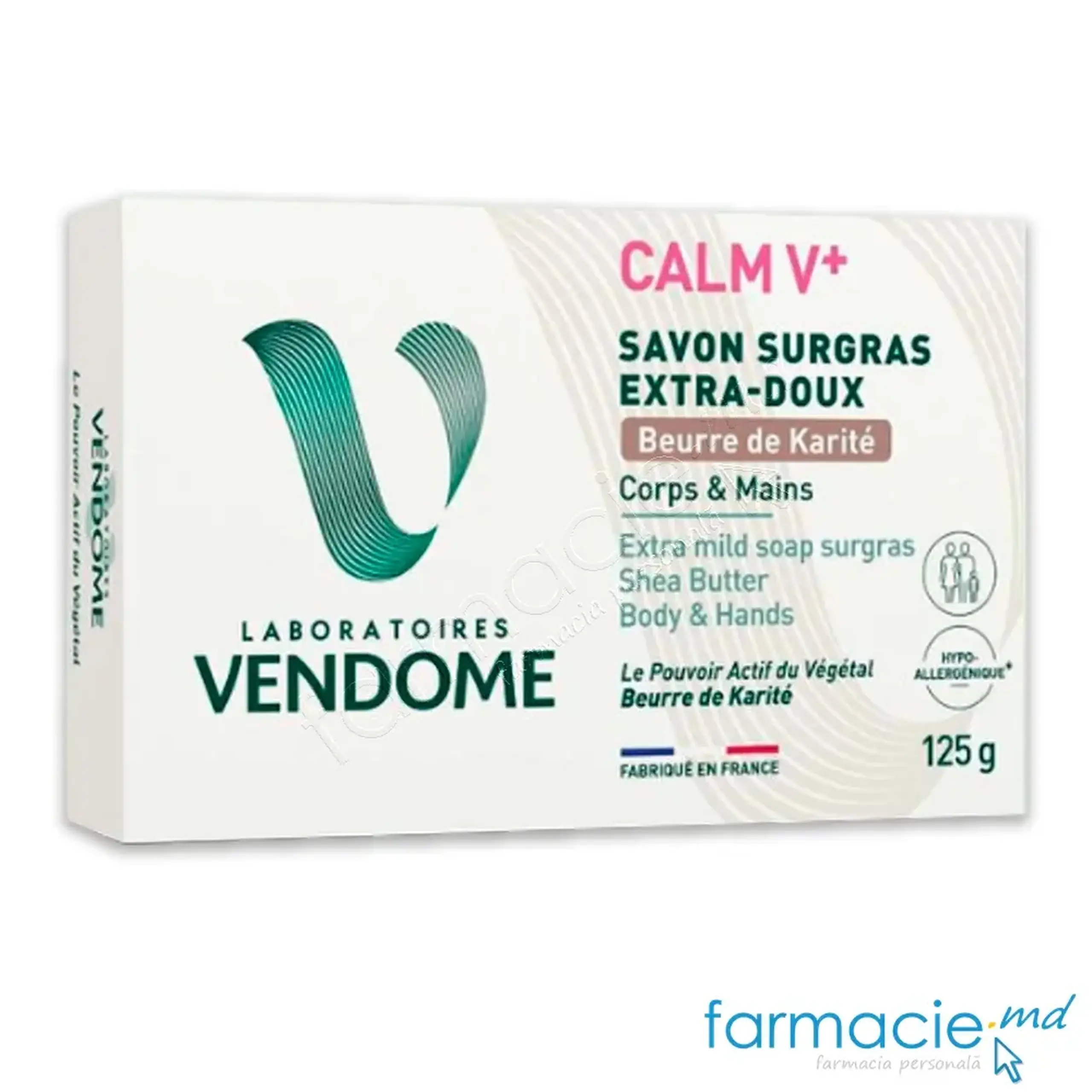 VENDOME CALM V+ Sapun solid corp si miini hipoalergic Unt Shea 125g
