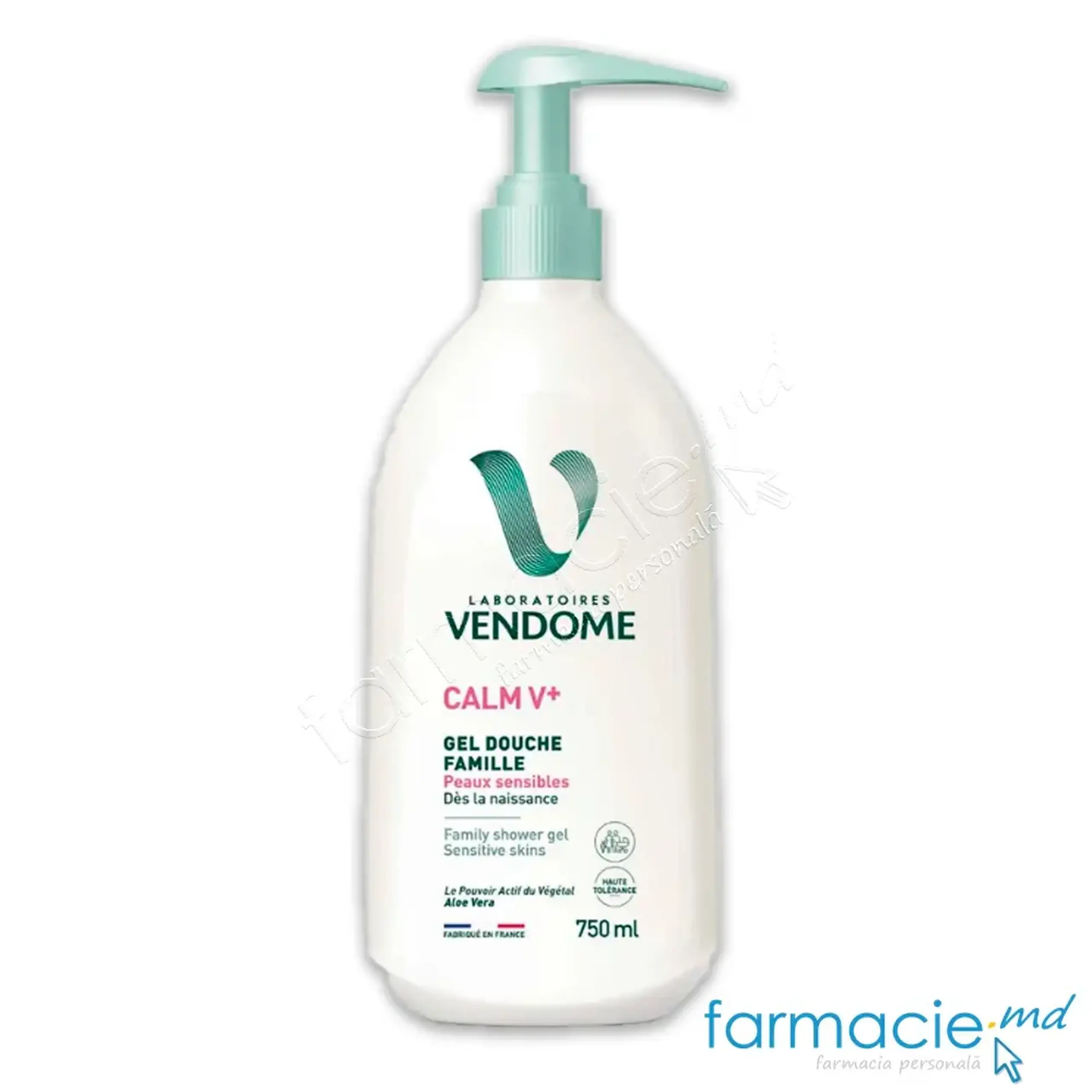 VENDOME CALM V+ Gel dus toata familia, hidratant, piele sensibila, Aloe Vera 750ml