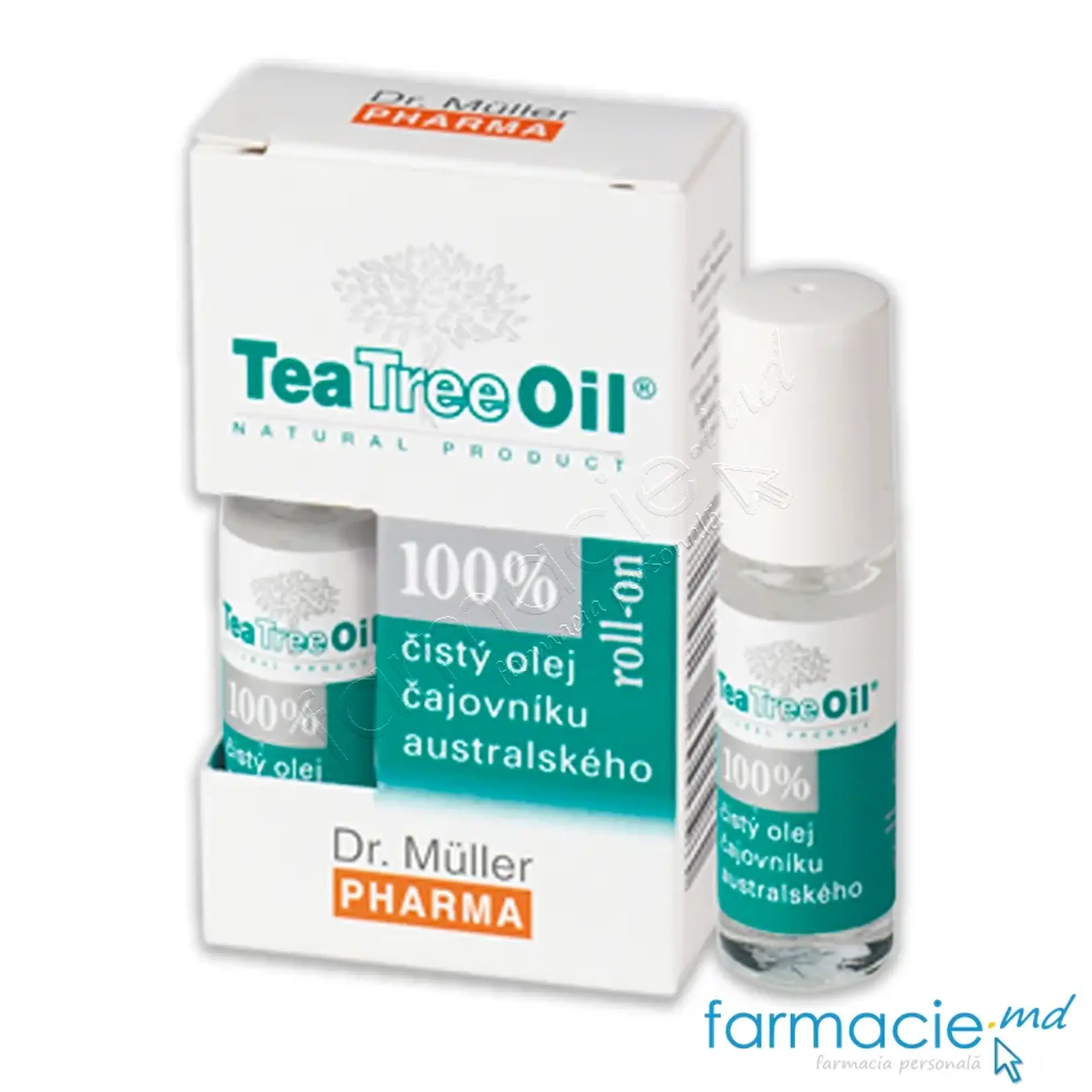 Ulei Roll-on arbore ceai 100%TeaTreeOil(ulcere bucale,herpes) 4ml Dr. Muller PHARMA