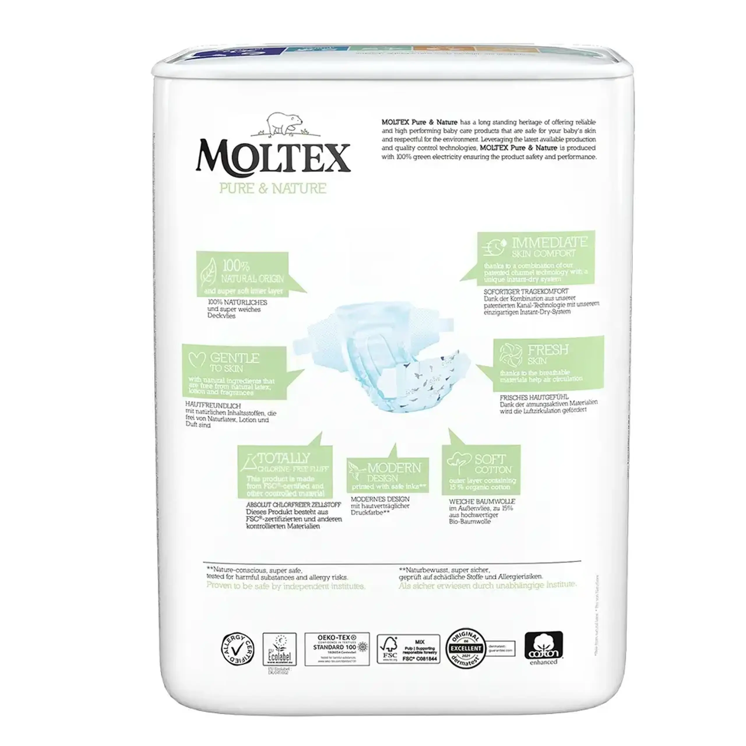 Scutece Moltex Nature 6 XL eco hipoalergice 13-18 kg N21