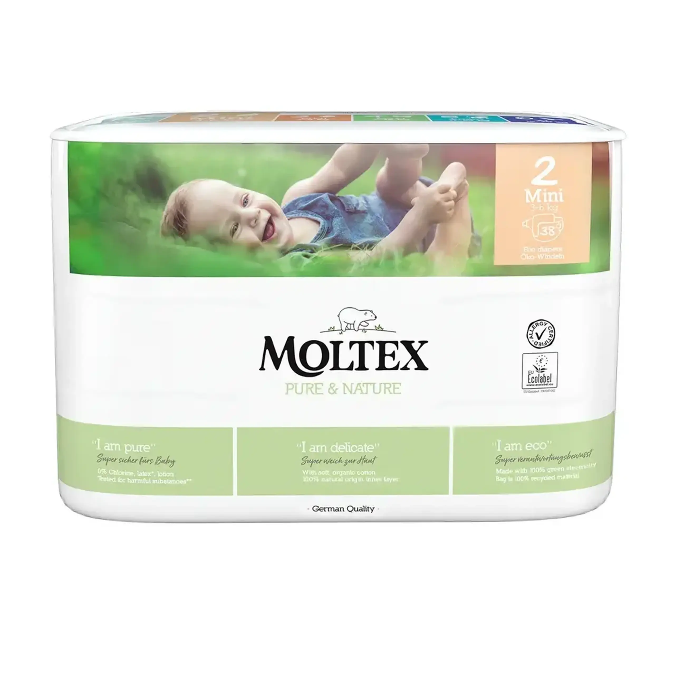 Scutece Moltex Nature 2 Mini eco hipoalergice 3-6 kg N38