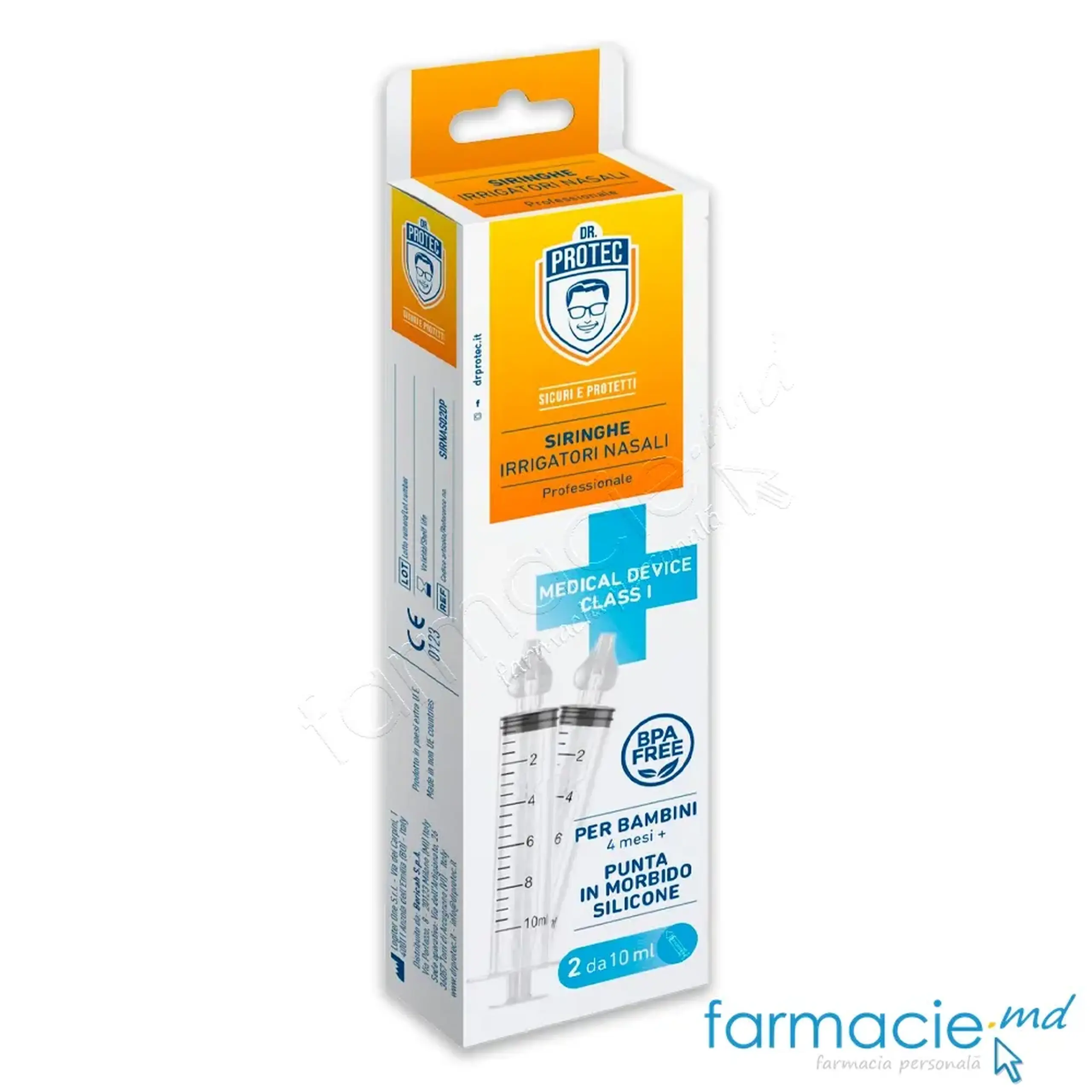 Seringa irigare nazala cu virf de silicon DR. PROTEC 10 ml N2 (4 luni+) Bericah