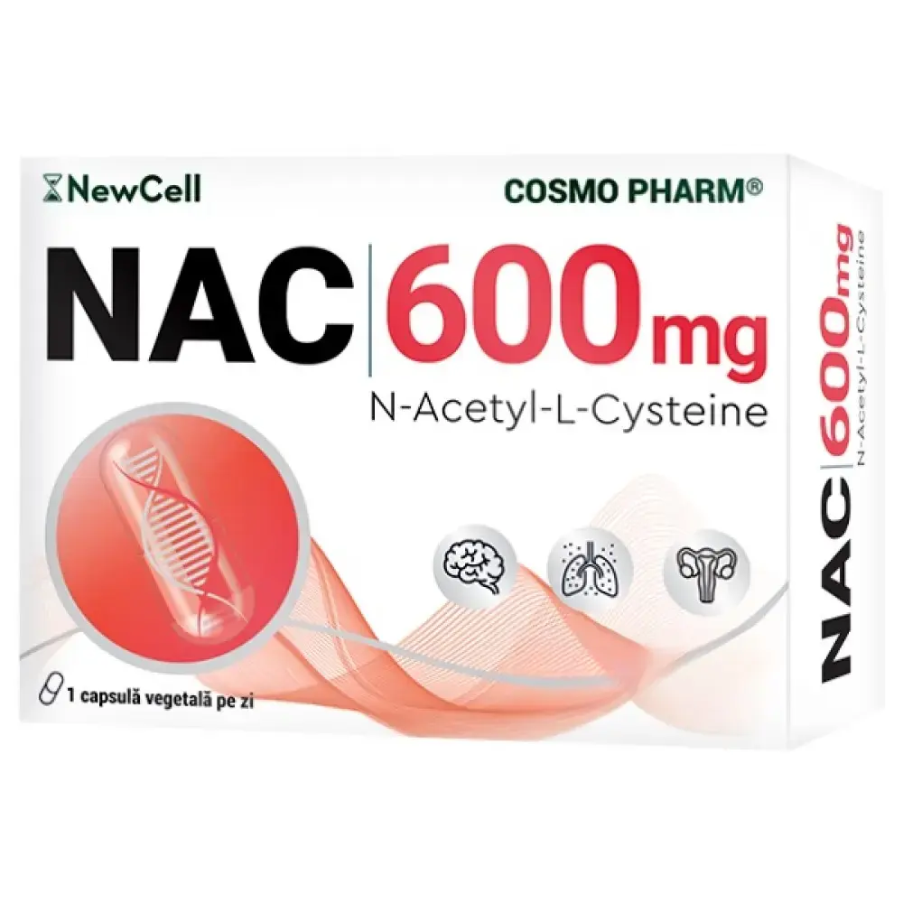 NAC 600mg (N-Acetil L-Cistein,secret bronsic) caps. N30 Cosmo Pharm