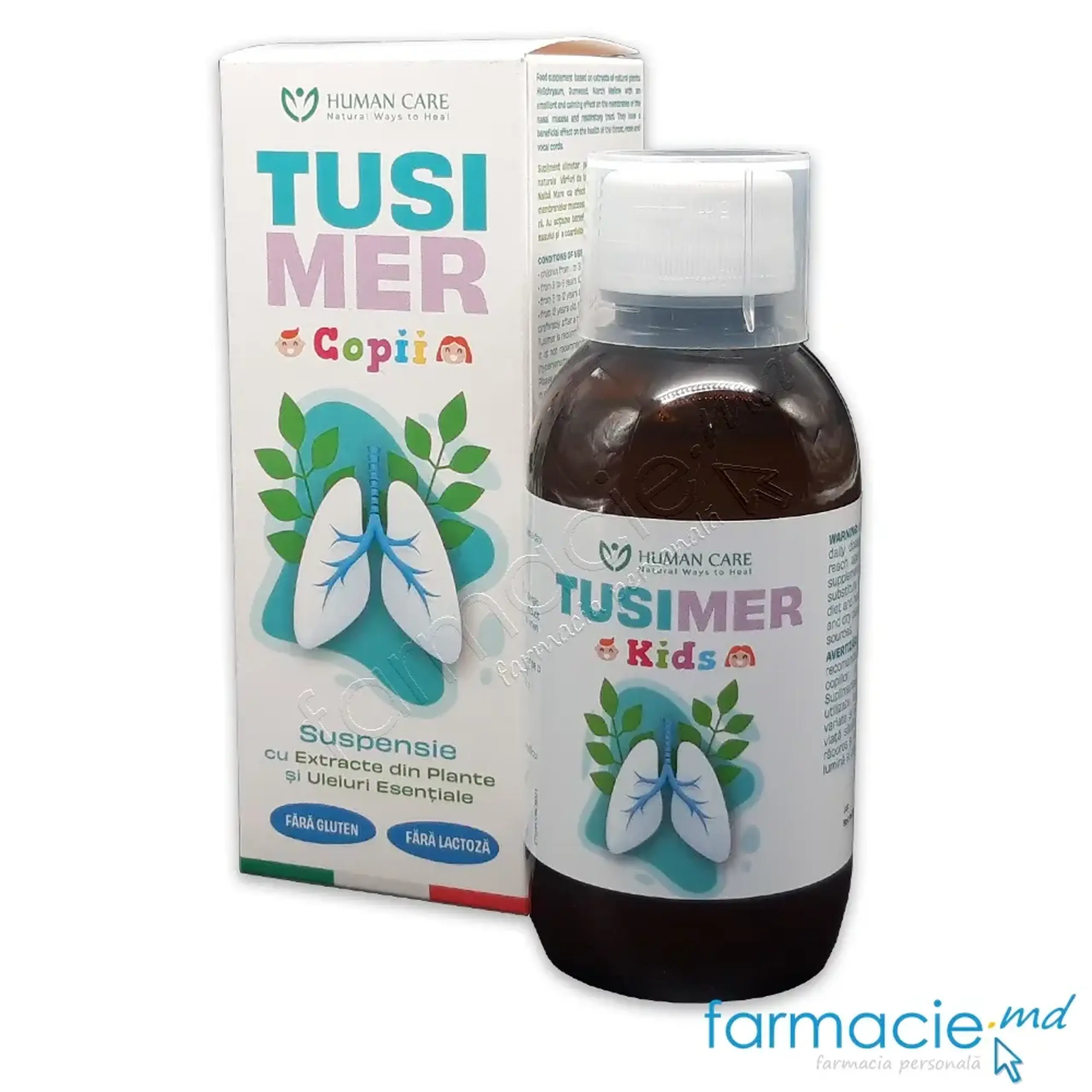 TUSIMER sirop 200ml copii 1+ (mucolitic,expectorant,decongestionant) Human Care