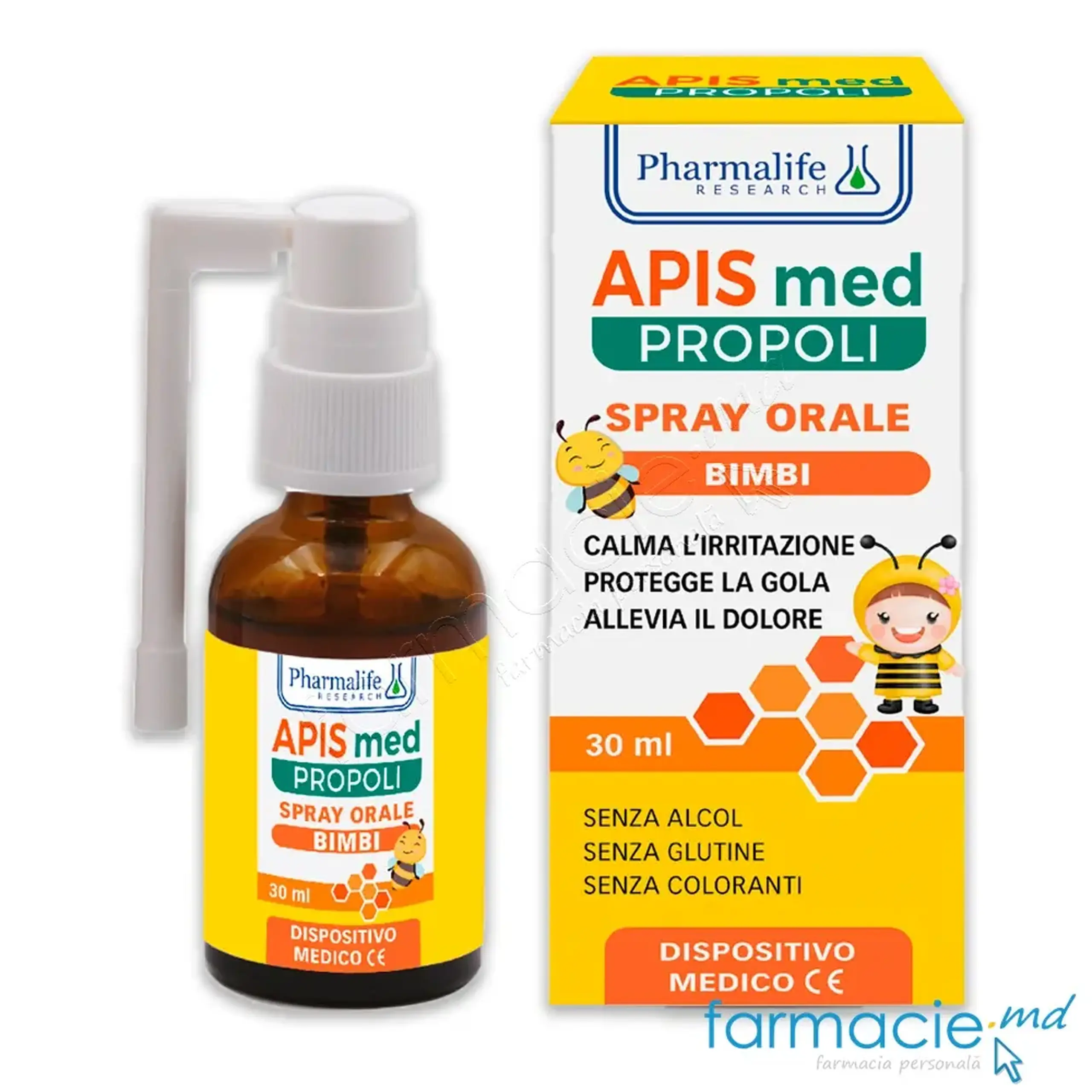 Apis Med Propolis spray oral (calmeaza iritatiile,amelioreaza durerea) 3ani+30ml Pharmalife