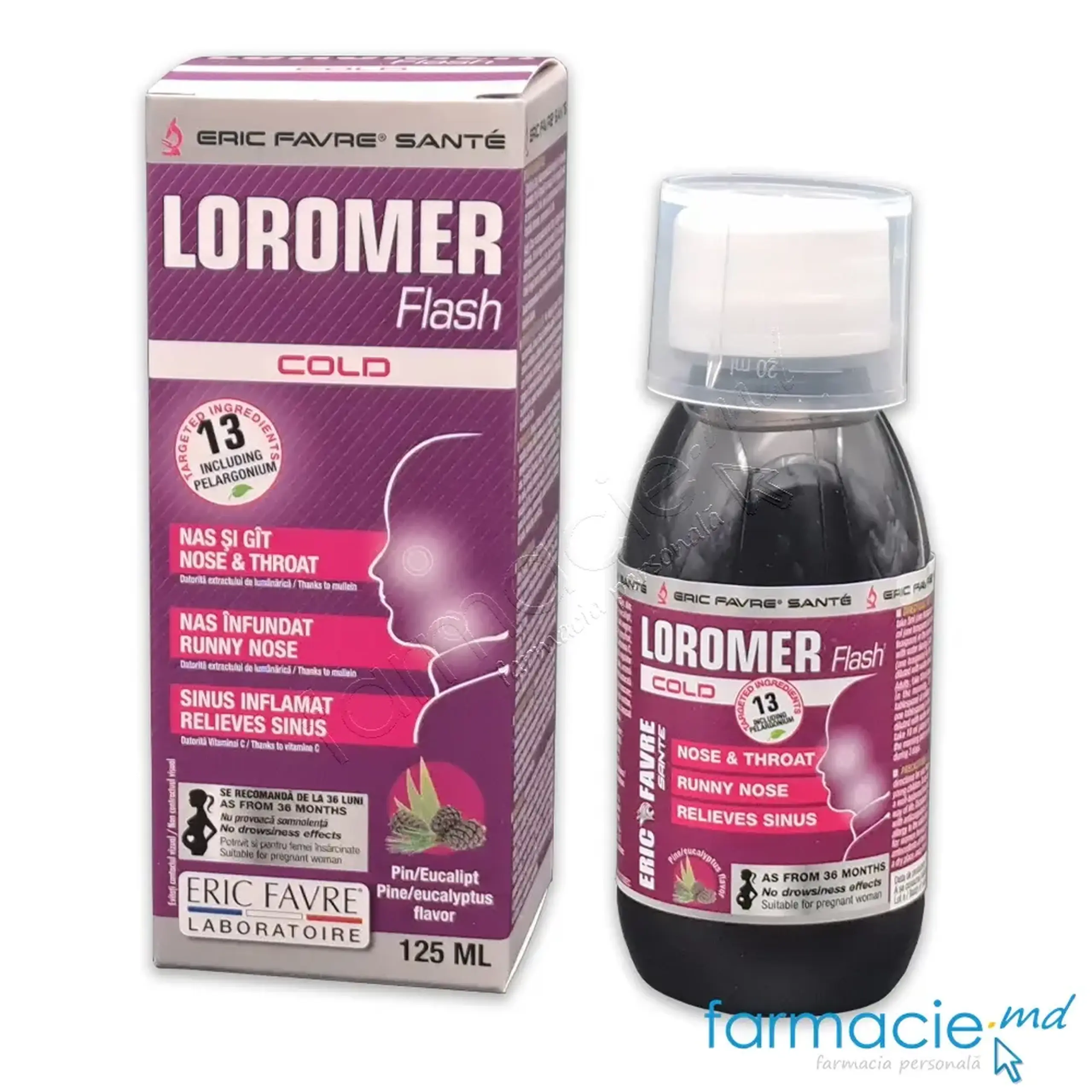 LOROMER sirop 125ml 3ani+(nas infundat,git inflamat,tuse,imunitate) Eric Favre