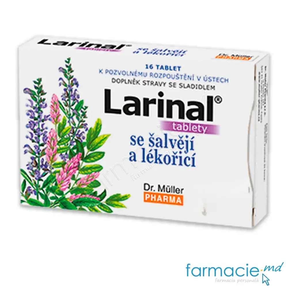 Larinal iritatie git, faringe cu salvie si lemn dulce fara zahar N16 Dr. Muller PHARMA