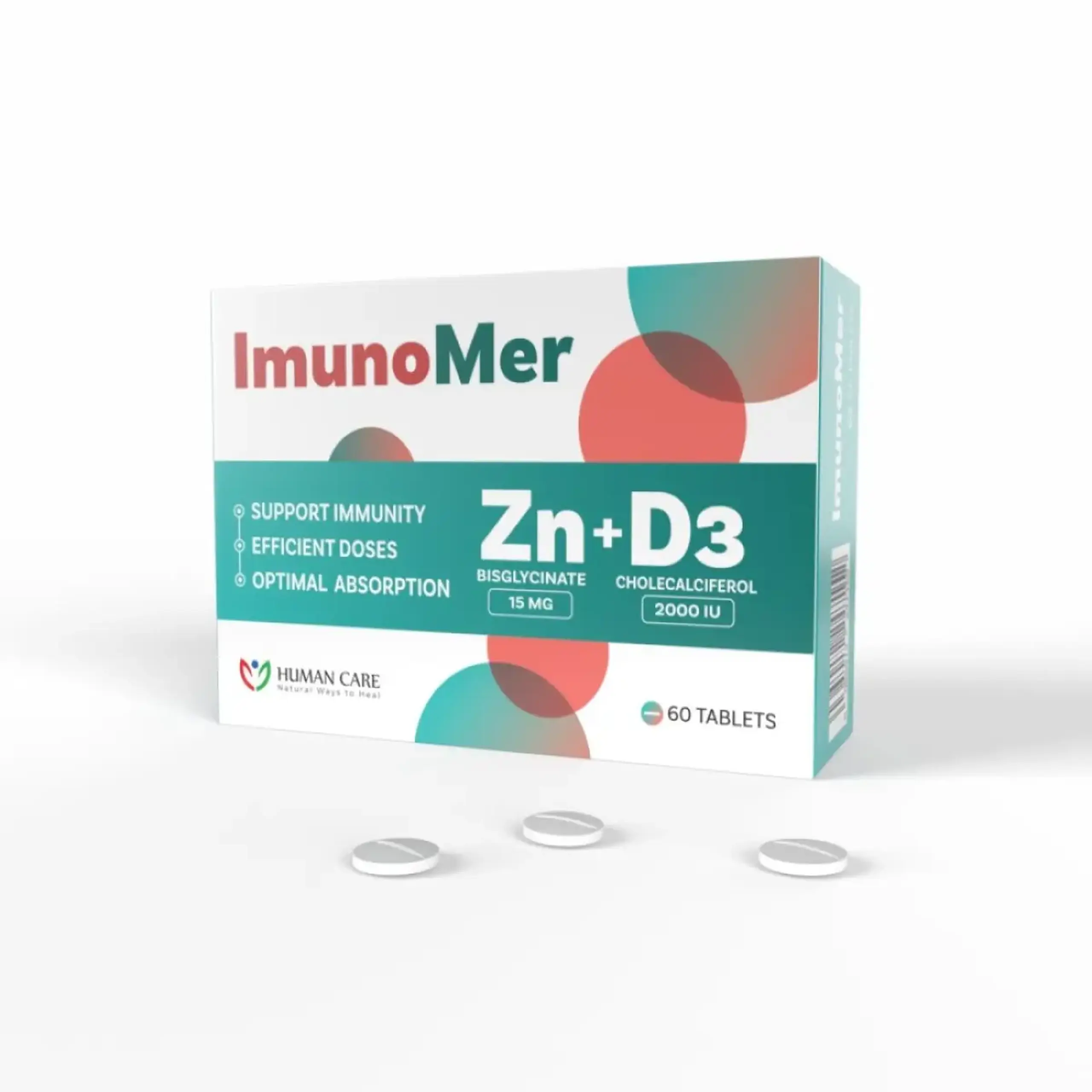 ImunoMer (Zn 15mg+D3 2000IU) comp. N60 Human Care
