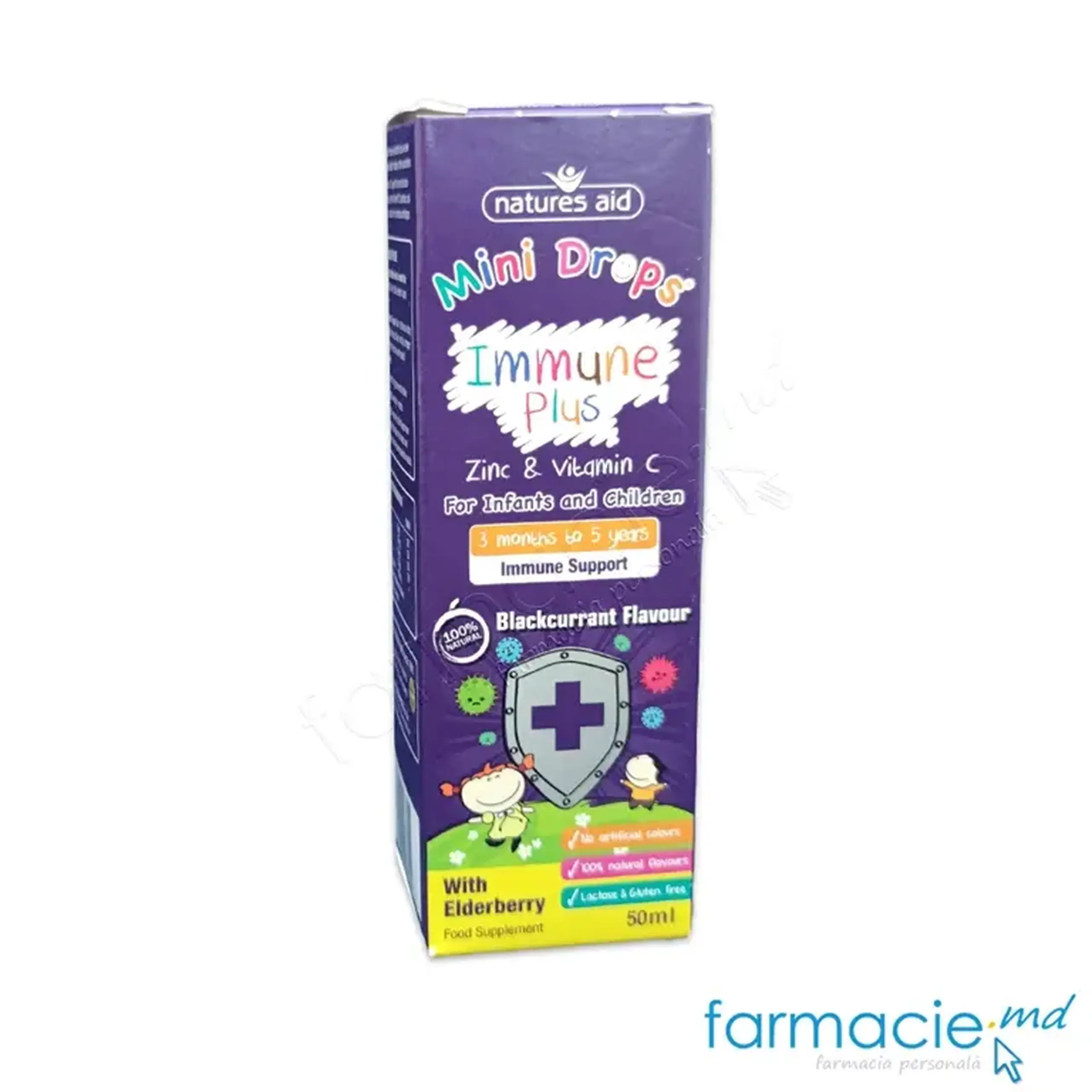 Immune Plus Zinc+Vit C pic.orale 50ml (3luni-5ani) Natures Aid