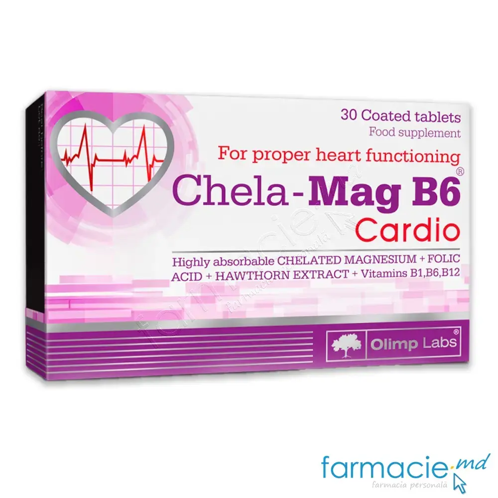 Chela-Mag B6 Cardio (Mg,Vit B6,Vit B1,Vit B12,Ac.folic) comp. N30 Olimp