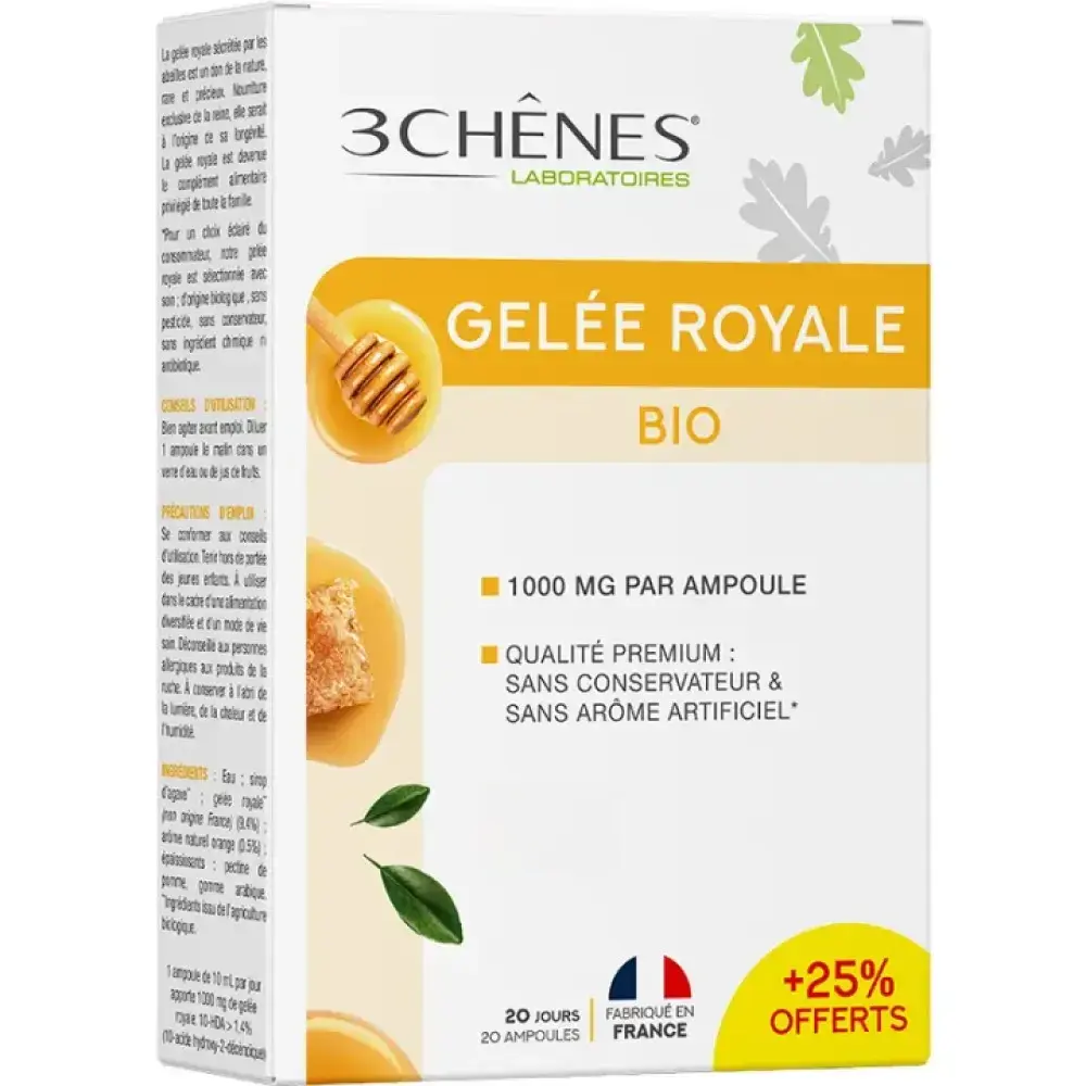 Royal Jelly 1000mg ampule buvabile 10ml N20 (laptisor matca) 3Chenes