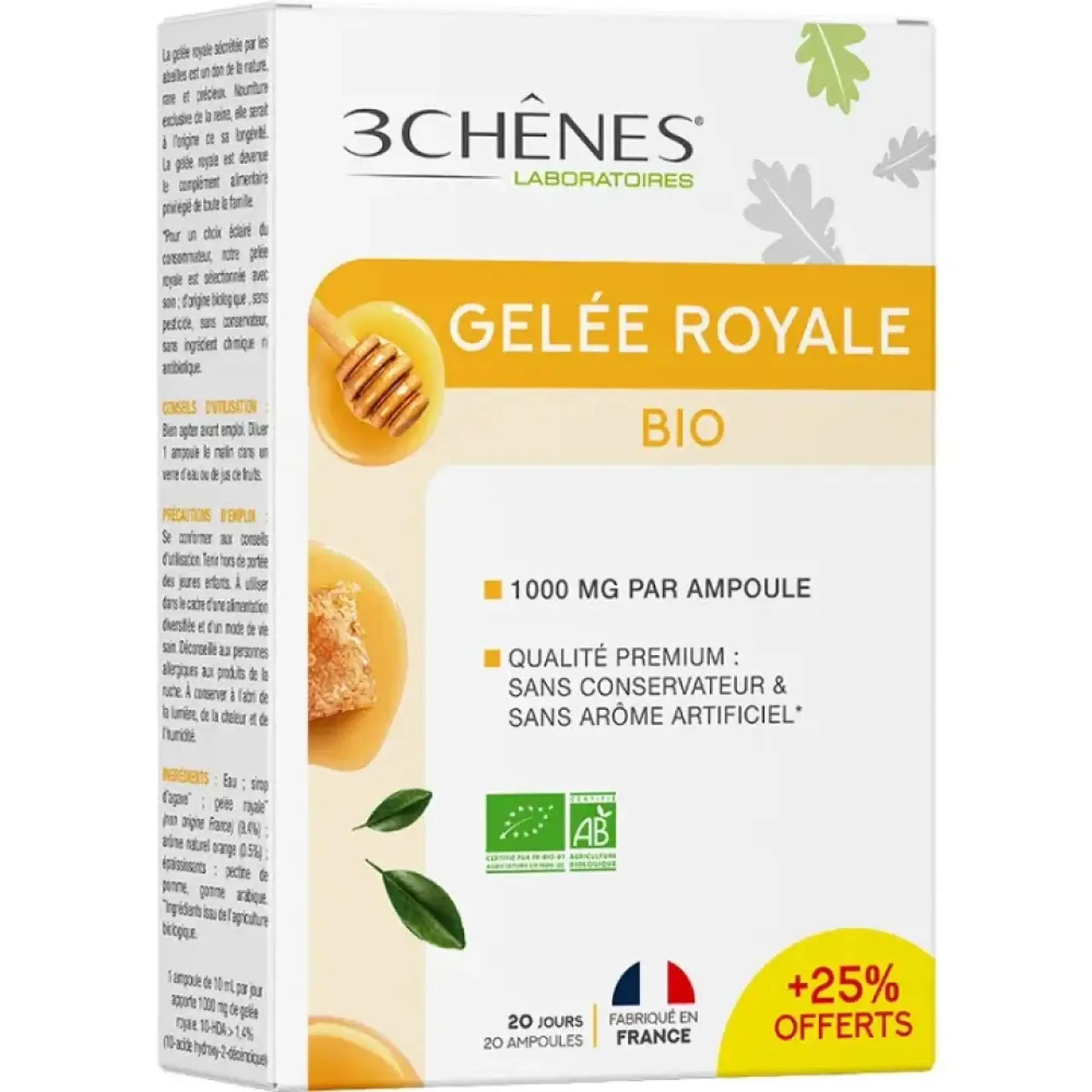 Royal Jelly 1000mg ampule buvabile 10ml N20 (laptisor matca) 3Chenes
