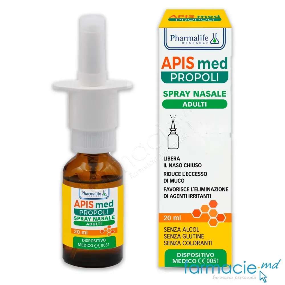 Apis Med Propolis spray nasal (aloe vera,propolis,smirna,eucalipt,pin,menta) 12+20ml Pharmalife
