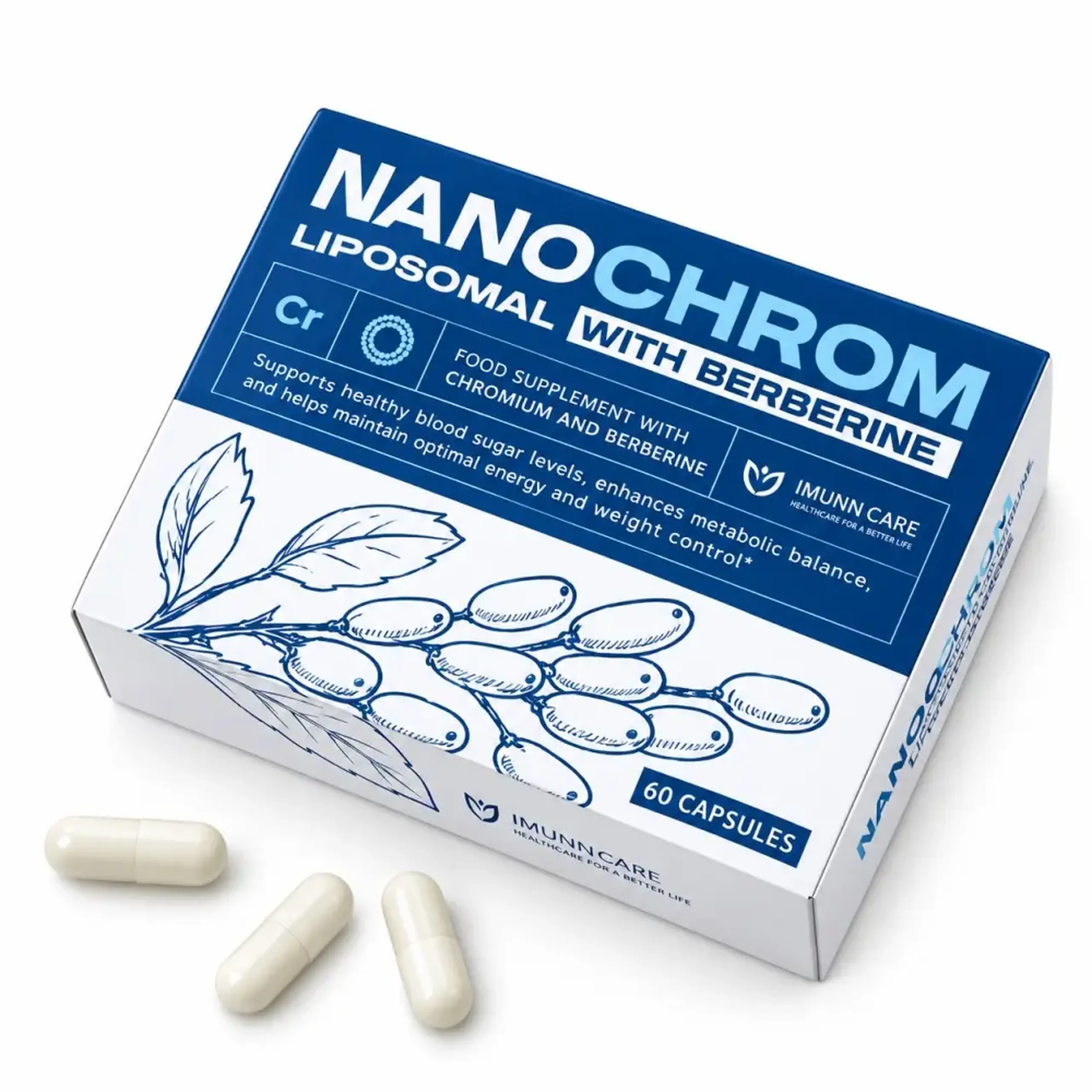 NanoChrom Lipozomal+Berberina glicemie/slabire caps. N60 (2/zi) Human Care