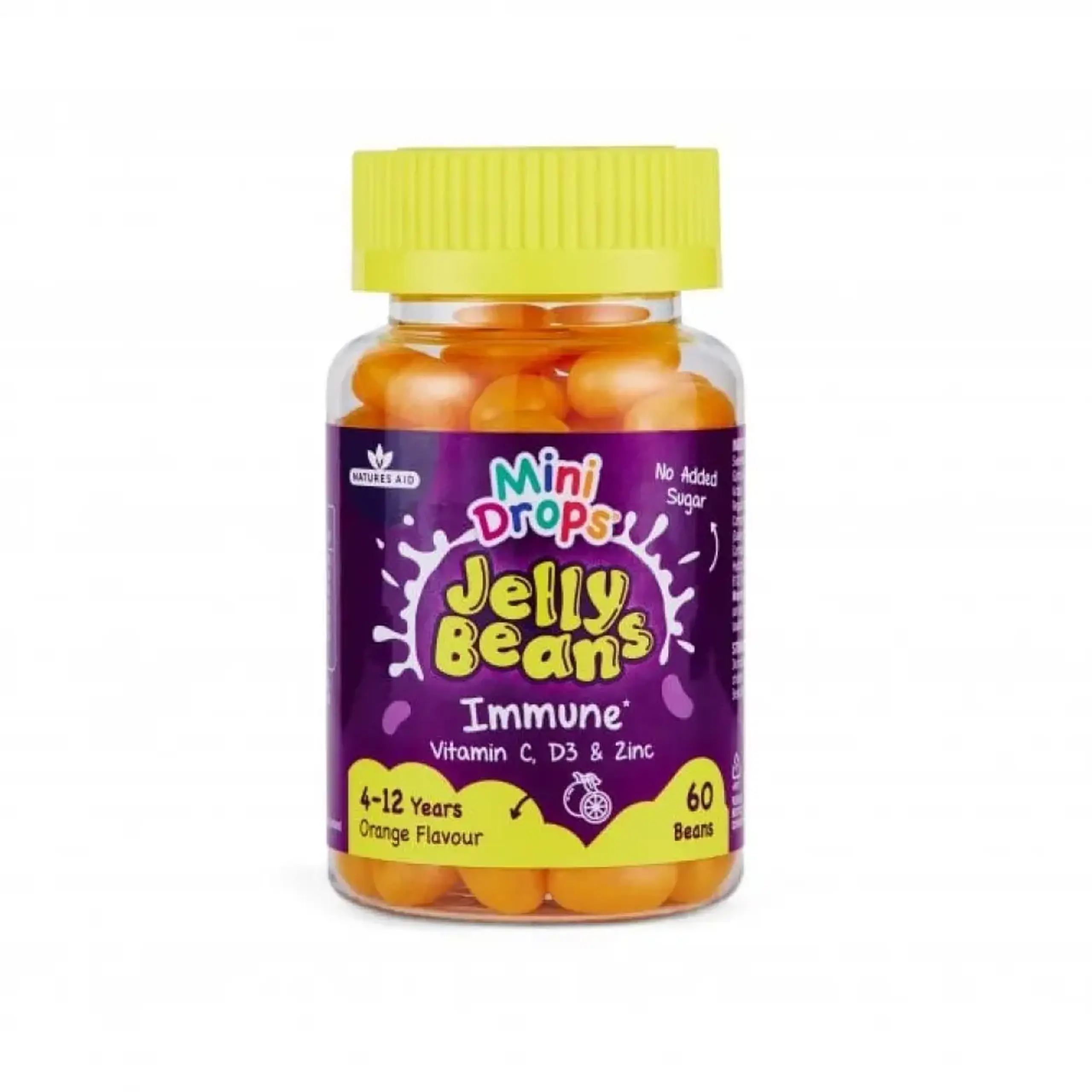 Jelly Beans Immune Vit C D3 si Zn draje N60 (4-12ani) Natures Aid