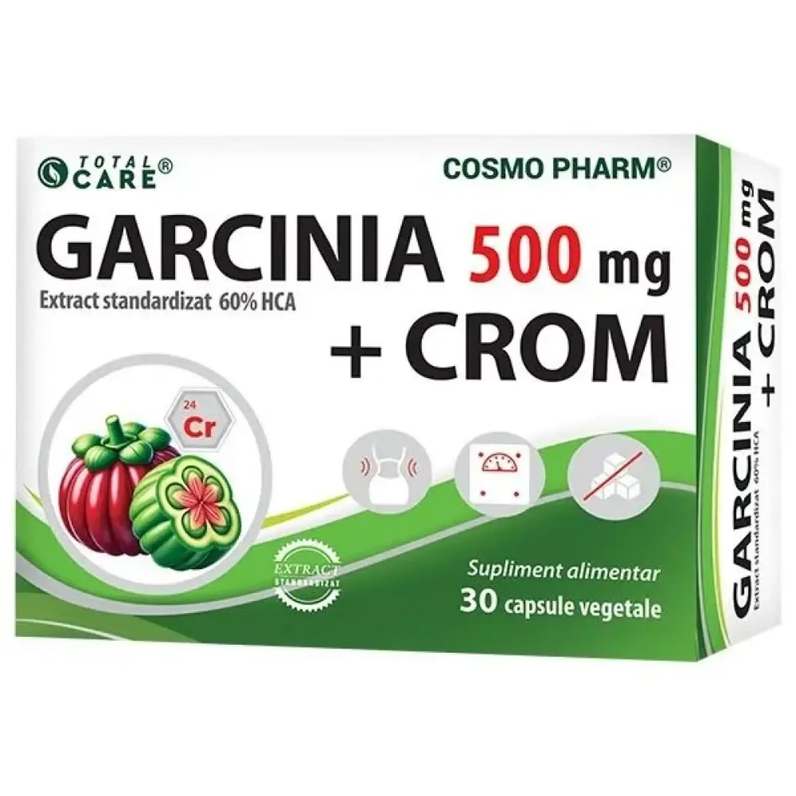 Garcinia 500mg + Chrom (control apetit, slabire) caps. N30 Cosmo Pharm