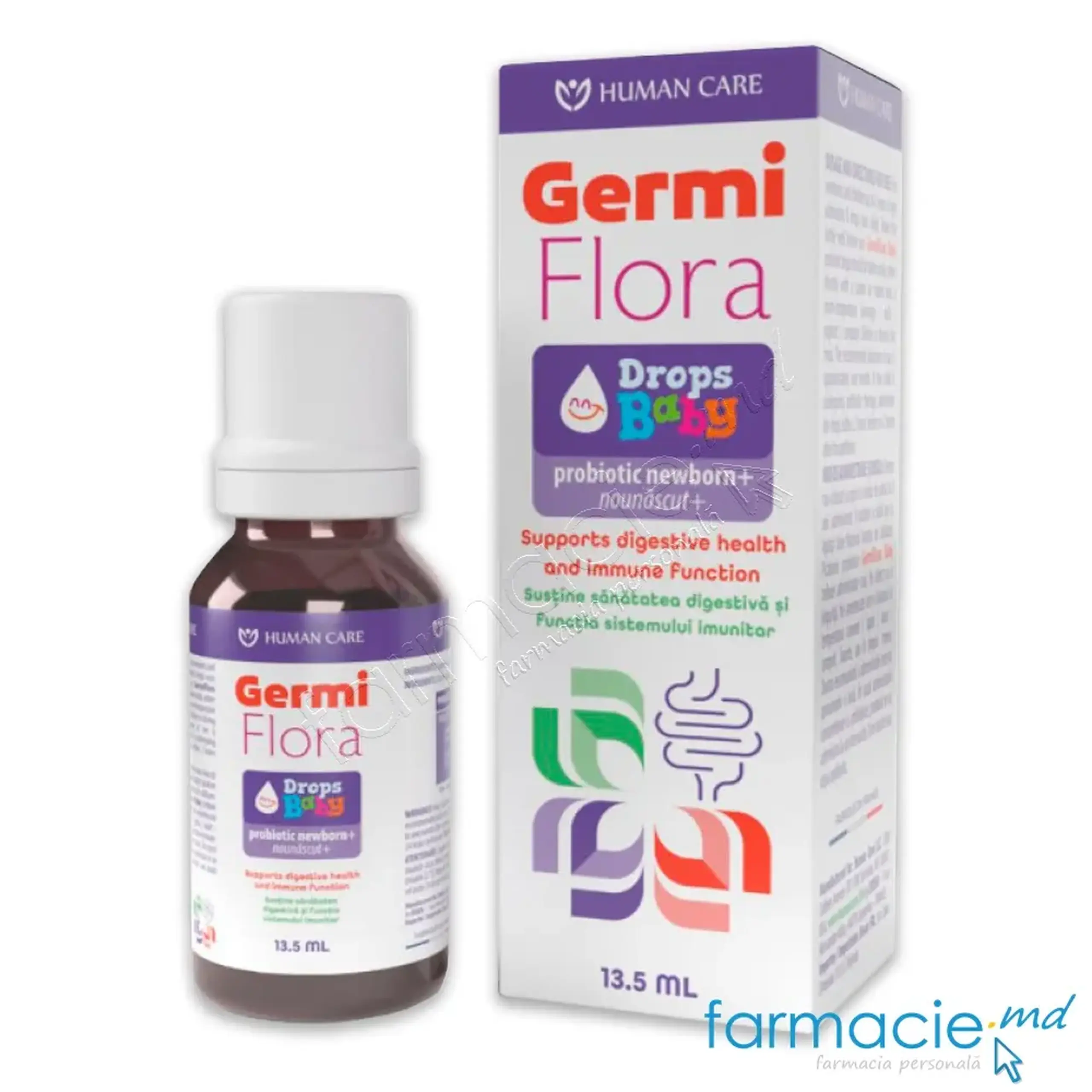 GermiFlora Baby 3Mld Probiotic picaturi 13.5ml (0+) Human Care