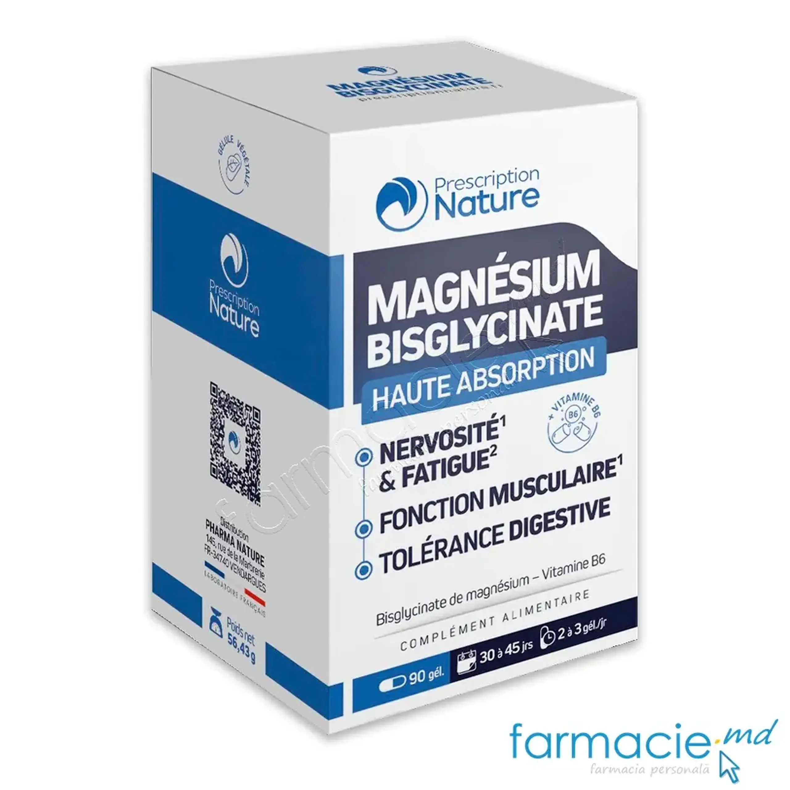 Magneziu Bisglicinat 500mg+ B6 caps. N90 Pharma Nature