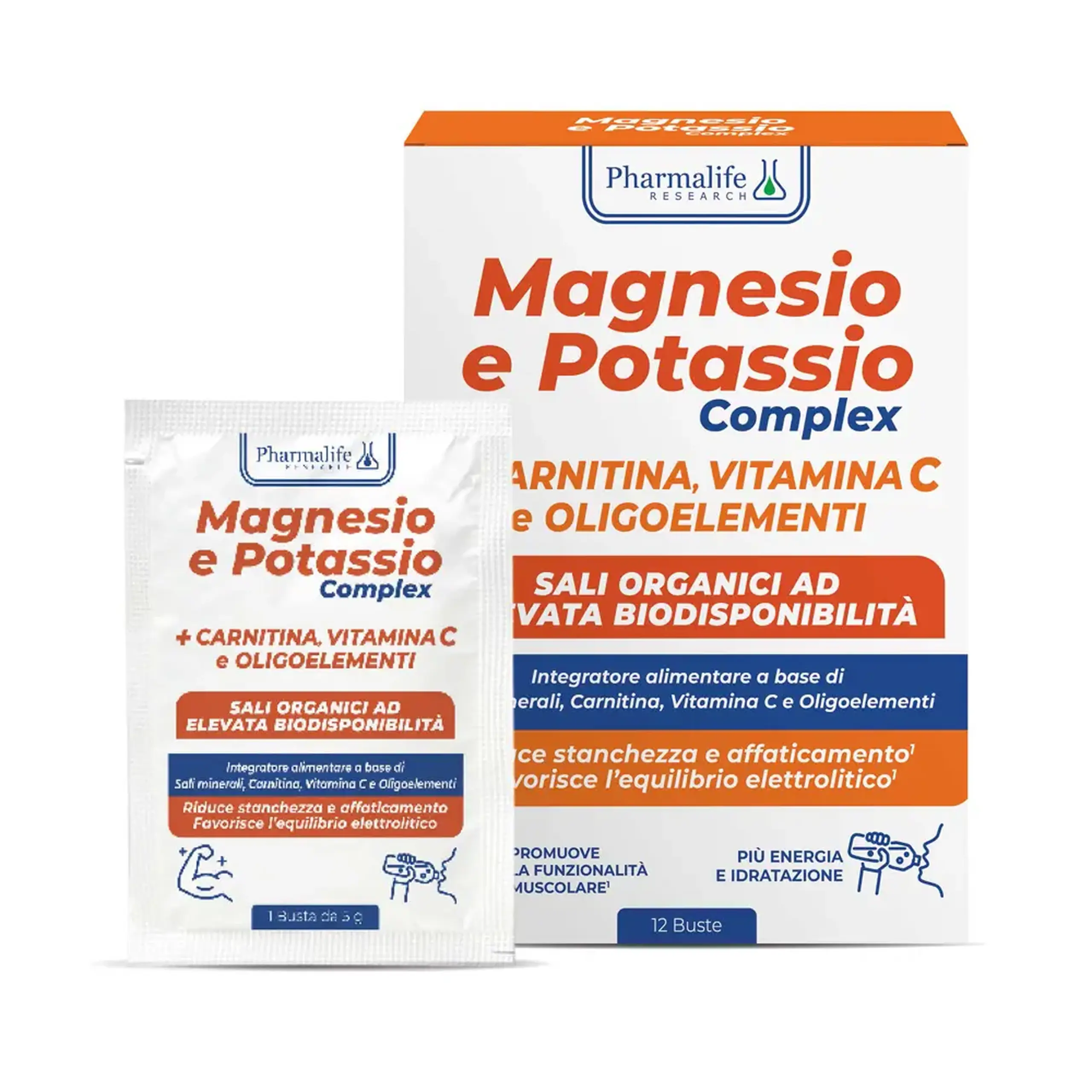 Magnezium&Potasiu Complex+L-Carnitina+vit.C (oboseala,reglare pH) plic N12 Pharmalife