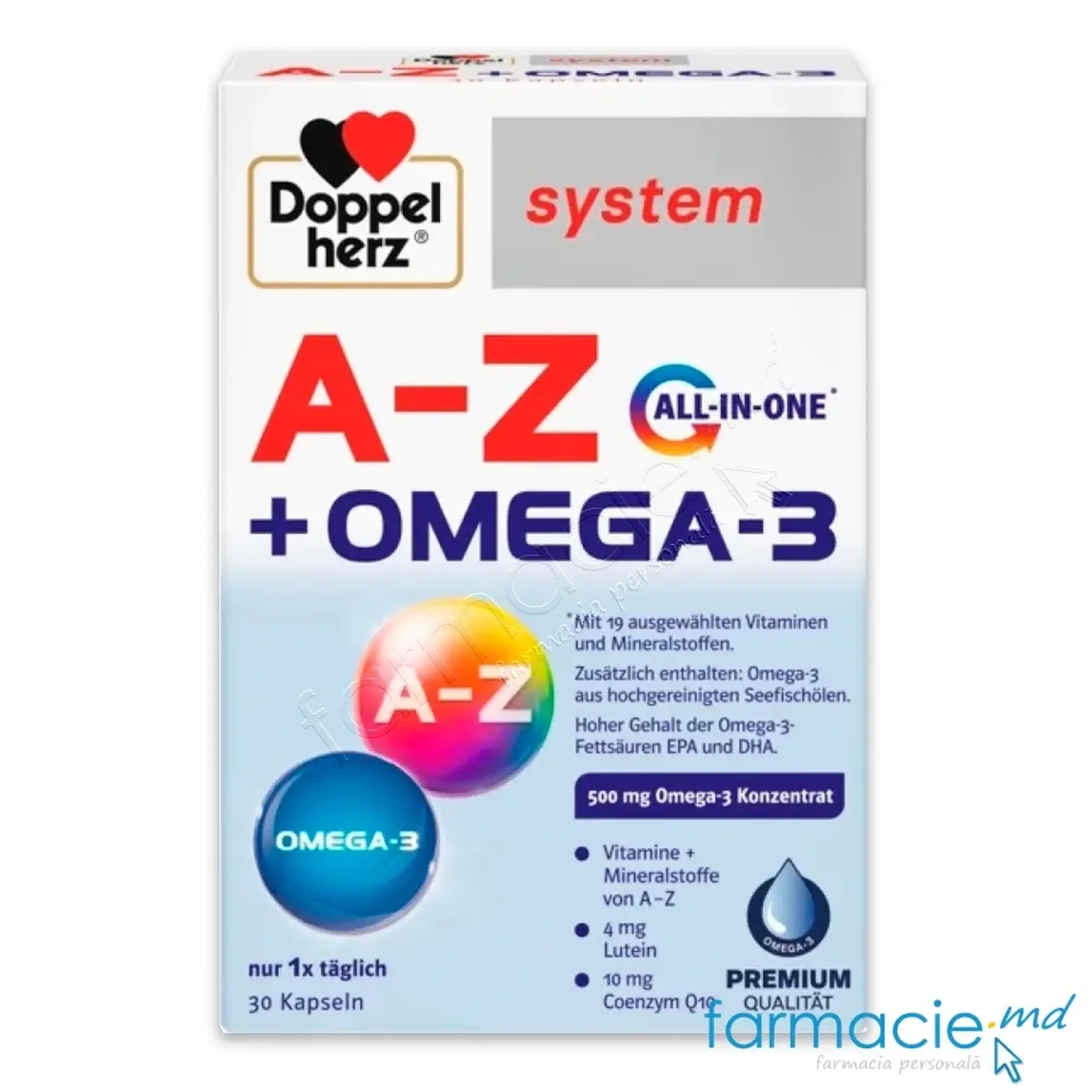 Multivitamine+Minerale A-Z cu Omega 3 500mg caps.N30 Doppelherz