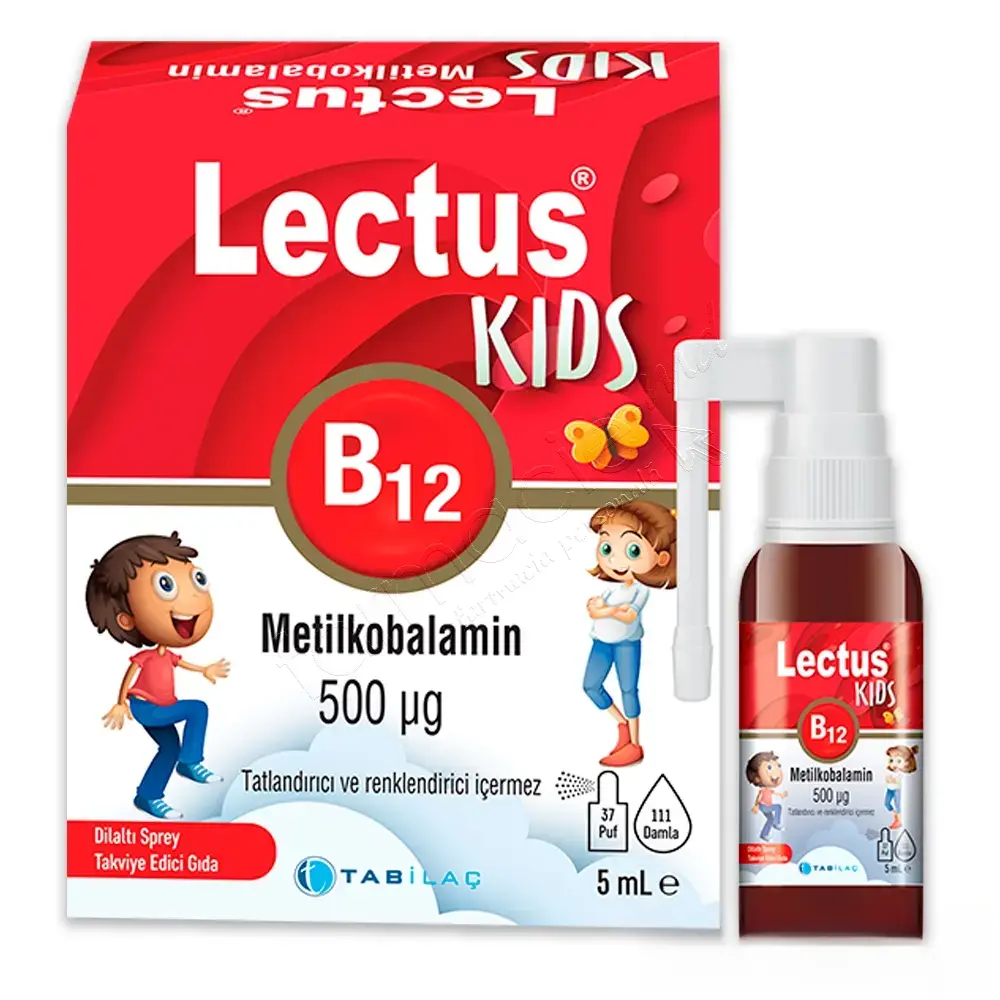 LECTUS Kids B12 500μg fara coloranti si zahar Spray (4-10ani) 5ml Tab Ilac
