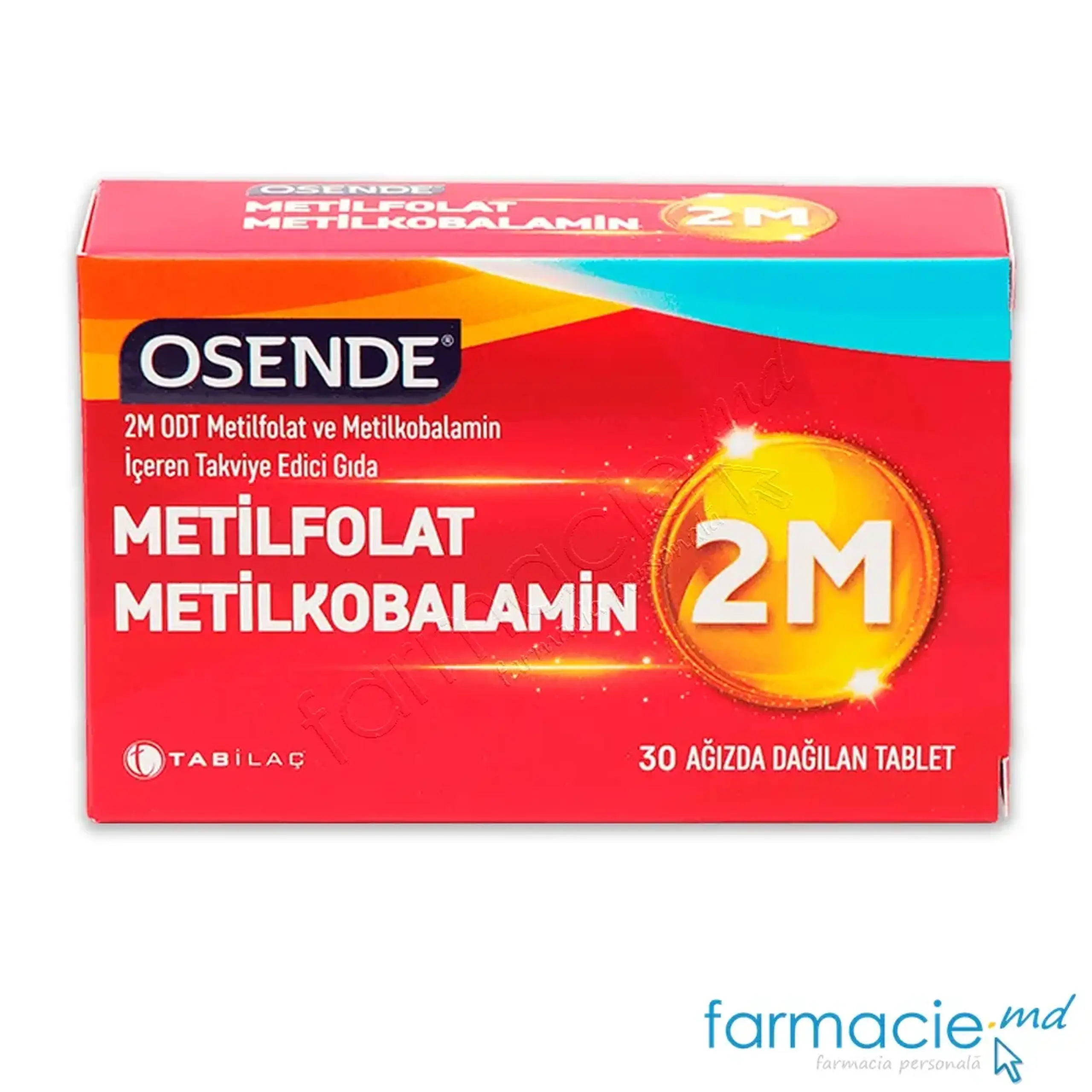 OSENDE 2M Metilkobalamin 1000mcg+Metilfolat 400mcg comp.N30 Tab Ilac